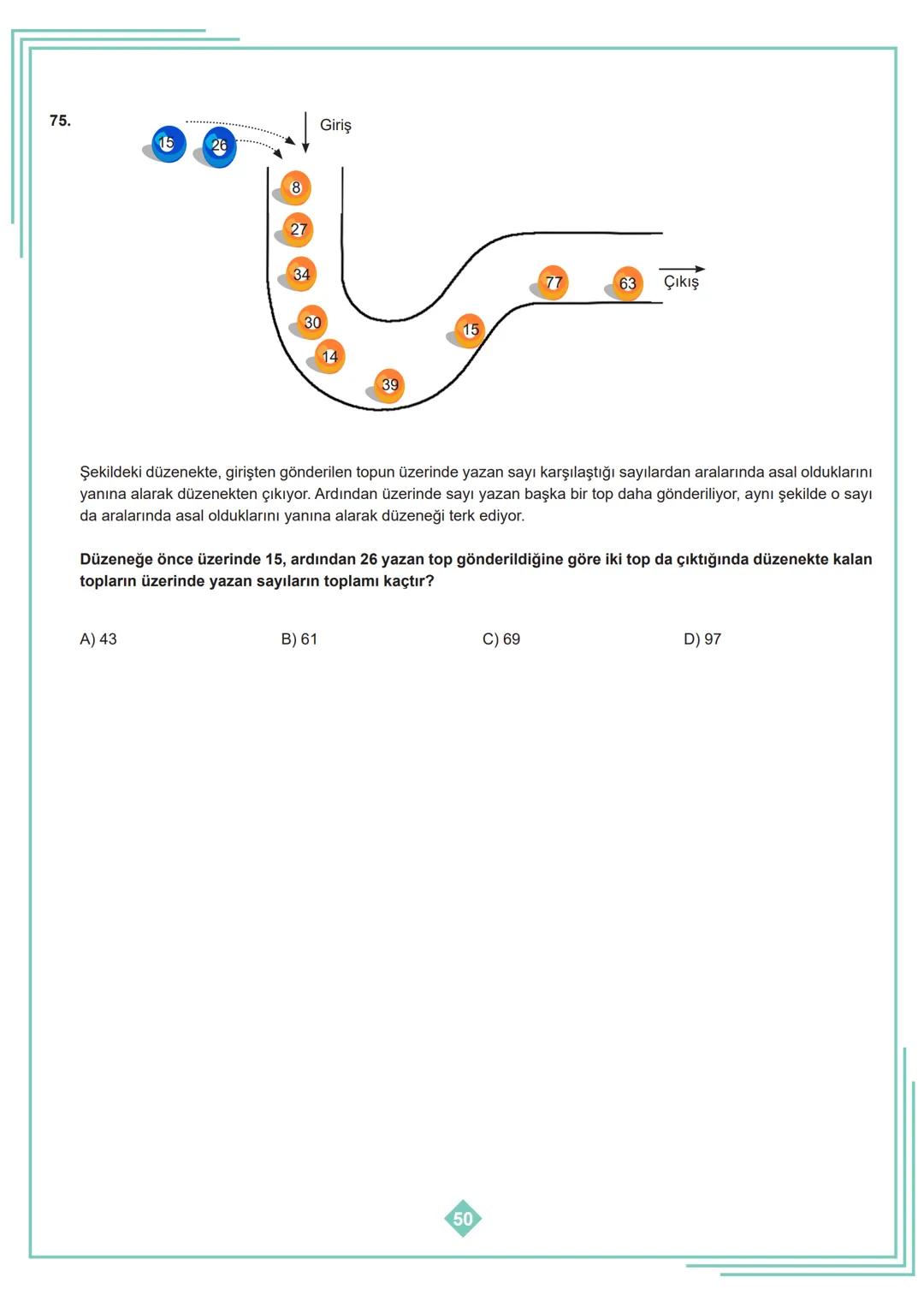 8. SINIF 1. ÜNİTE
ÇALIŞMA FASİKÜLÜ
MATEMATİK
Bu kitapçık İSTANBUL Ölçme Değerlendirme Merkezi
tarafından hazırlanmıştır. 1. Aşağıdaki tablod