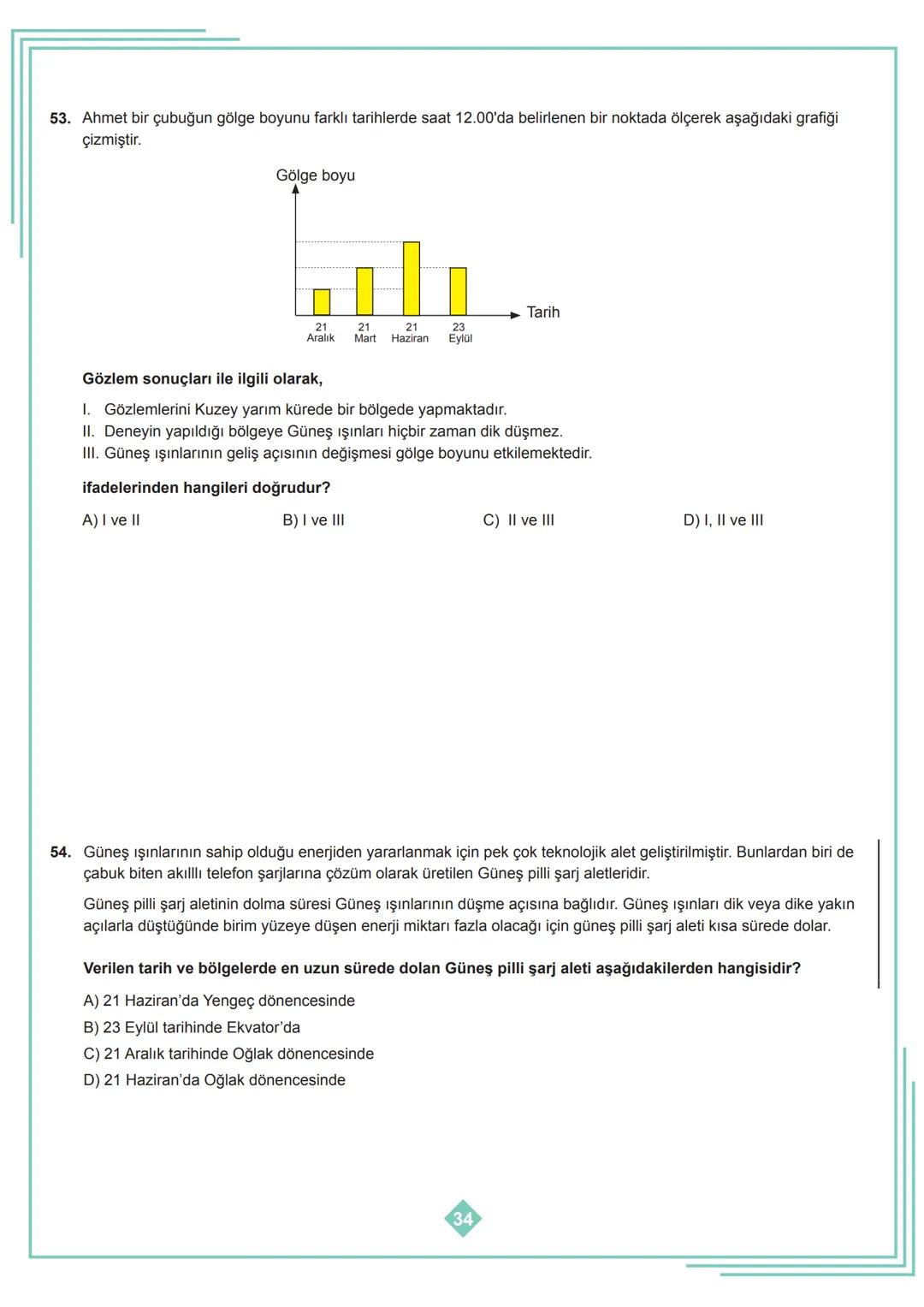 8. SINIF 1. ÜNİTE
ÇALIŞMA FASİKÜLÜ
FEN BİLİMLERİ
Bu kitapçık İSTANBUL Ölçme Değerlendirme Merkezi
tarafından hazırlanmıştır. 1. Dünya'nın h