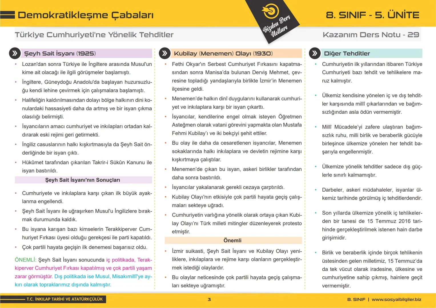 8.SINIF
1, 2, 3, 4, 5 ve
6.ÜNİTE
DERS NOTLARI
sosyalbilgiler.biz
Seyhmus Yüce 8.SINIF
I.ÜNITE
DERS NOTLARI --- OCR Start ---
Bir Kahraman Do