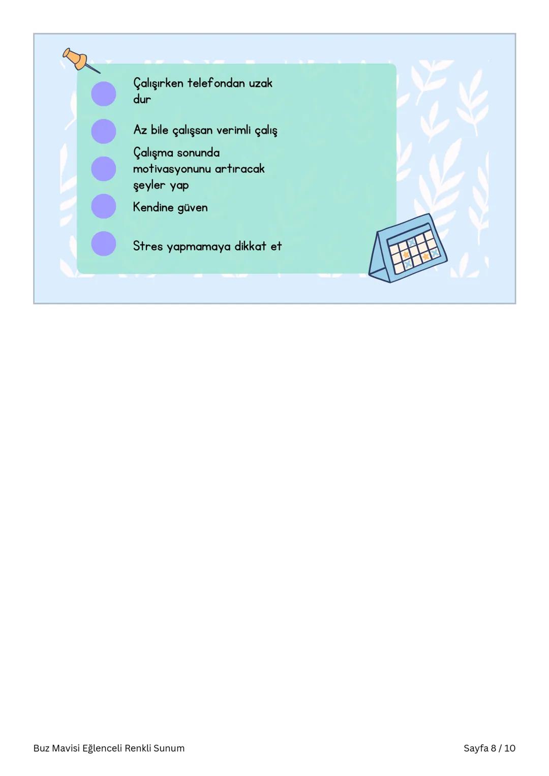 # Sınav Nasıl Çalışmalıyız?
Buz Mavisi Eğlenceli Renkli Sunum Sayfa 1/10