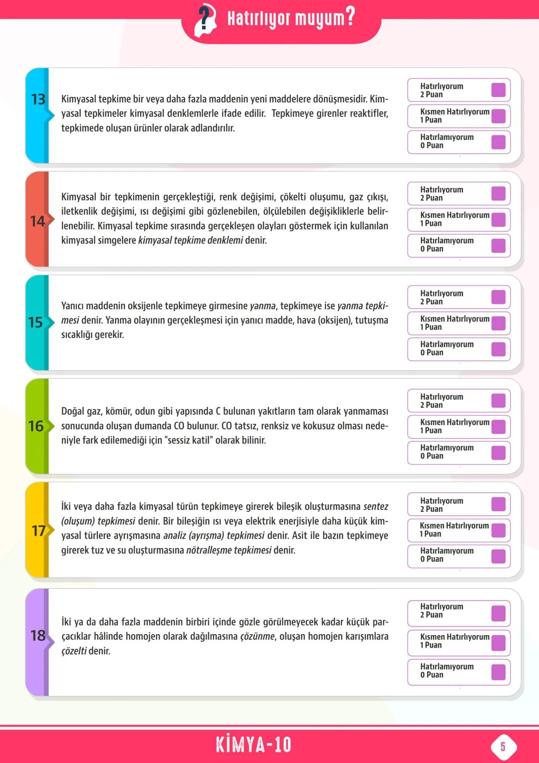 *
****
**
**
T.C. MİLLİ EĞİTİM BAKANLIĞI
ORTAÖĞRETİM GENEL MÜDÜRLÜĞÜ
ÇALIŞMA
DEFTERİ
KİMYA 10
KİMYANIN TEMEL KANUNLARI VE KİMYASAL HESAPLAMA