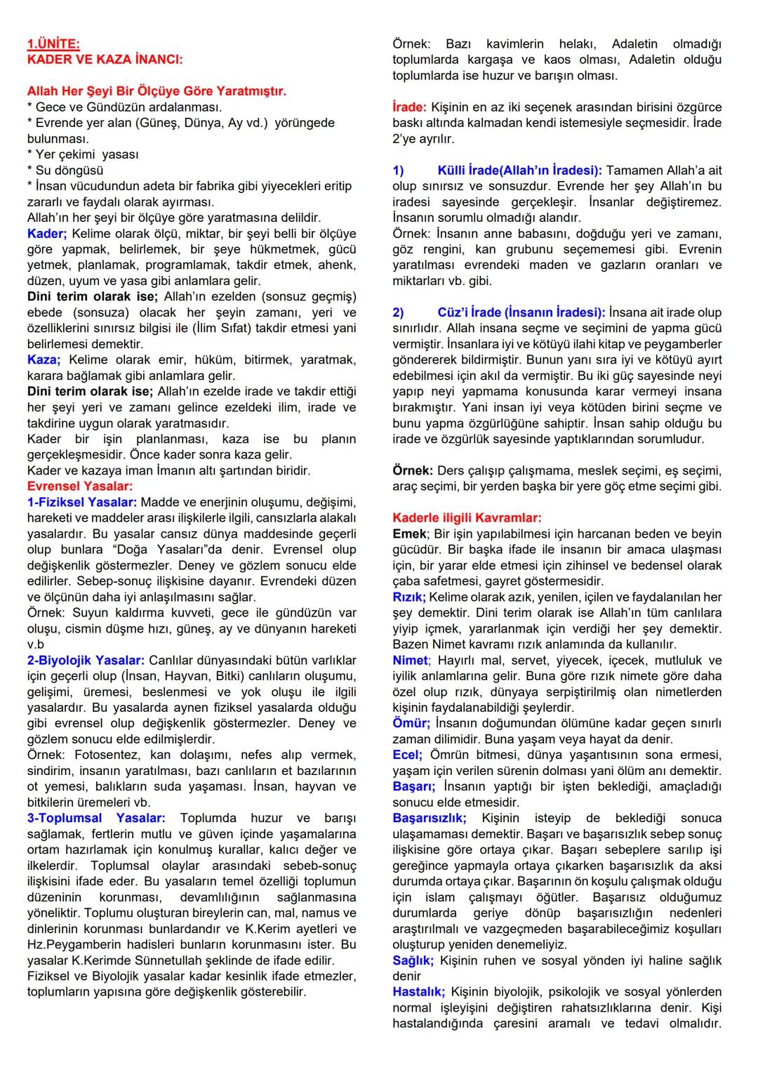 8. Sınıf ders notları