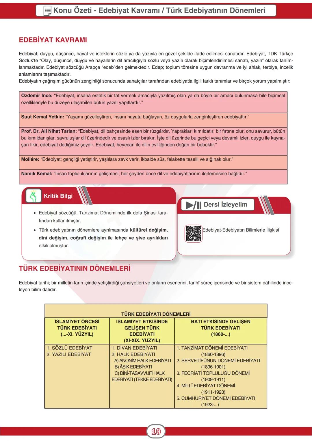 ORTAÖĞRETİM
GENEL MÜDÜRLÜĞÜ
DERSLER
CEPTE
1. SAYI
Konu Özeti
Ders Anlatımı
Sorular
口口
TÜRK DİLİ VE EDEBİYATI 9
ÜNİTE GİRİŞ
KONU
- Edebiyat K