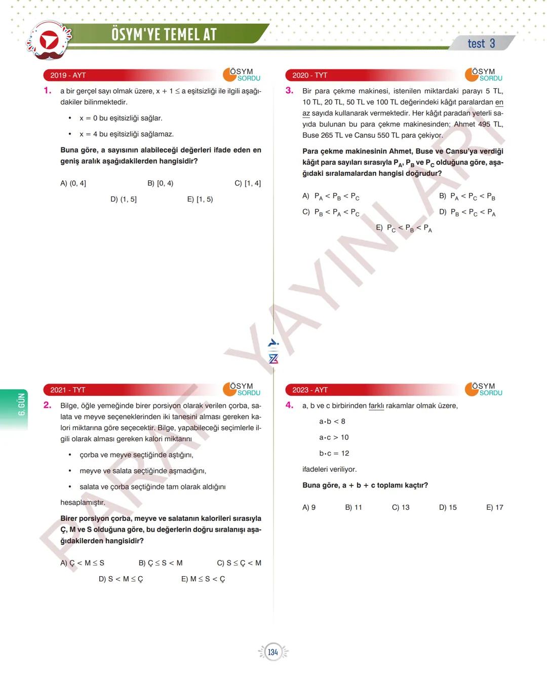 TYT-KPSS-DGS-ALES
10 GÜNDE
TEMEL ATMA
GARANTİ
MATEMATİK
VİDEO DERS KİTABI
Z
SELİM
YÜKSEL'le
PARAF YAYINLARI
Hedefine Paraf At
BIYIKLI MATEMA
