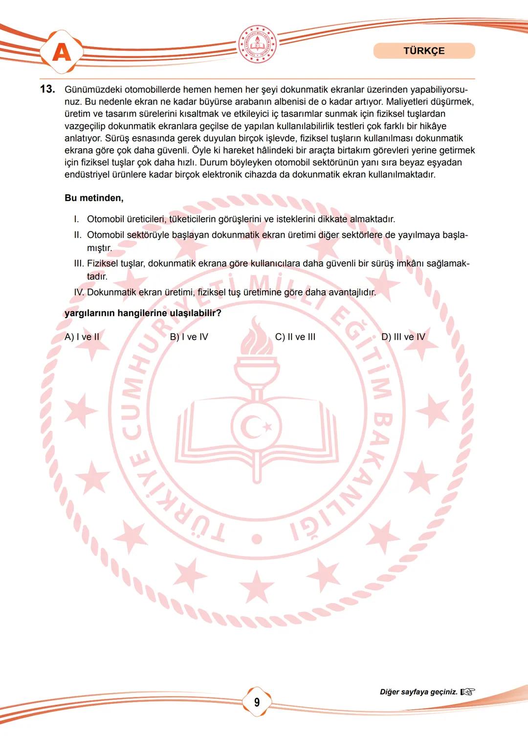 2025 SÖZEL BÖLÜM
T.C.
MİLLÎ EĞİTİM BAKANLIĞI
ÖLÇME, DEĞERLENDİRME VE SINAV HİZMETLERİ GENEL MÜDÜRLÜĞÜ
SINAVLA ÖĞRENCİ ALACAK ORTAÖĞRETİM
KUR