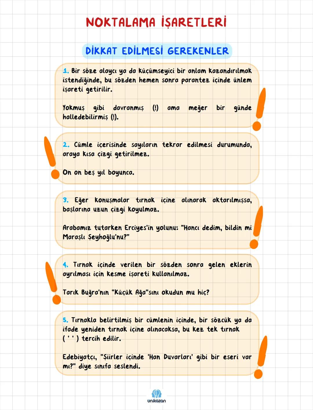 TAMAMI
EL YAZILI
unikazan
ÜNİKAZAN
HIZLI
NOTLAR
ÖSYM' nin en sık sorduğu kalıplardan
oluşan notlar
NOKTALAMA
İŞARETLERİ NOKTA (.)
NOKTALAMA