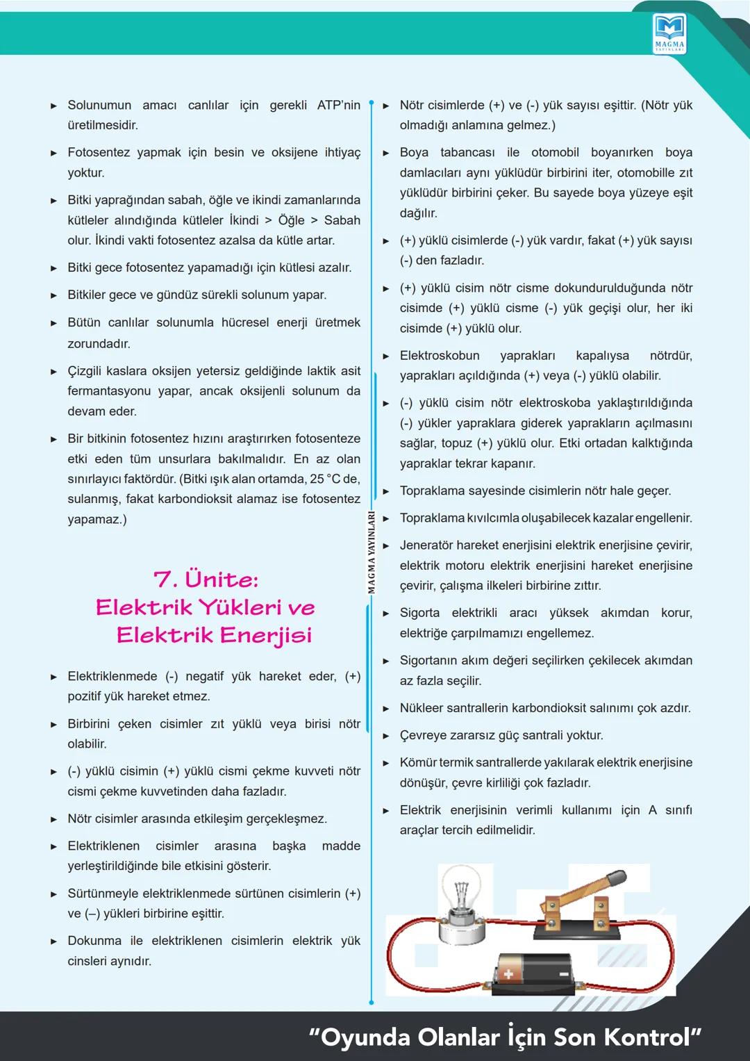 8.
SINIF
FEN BİLİMLERİ
LGS
KISA ÖZET
"OYUNDA OLANLARA MUTLAK SON KONTROL" --- OCR Start ---
M
MAGMA
YAYINLARI
Sevgili Öğrenciler,
LGS sınavı