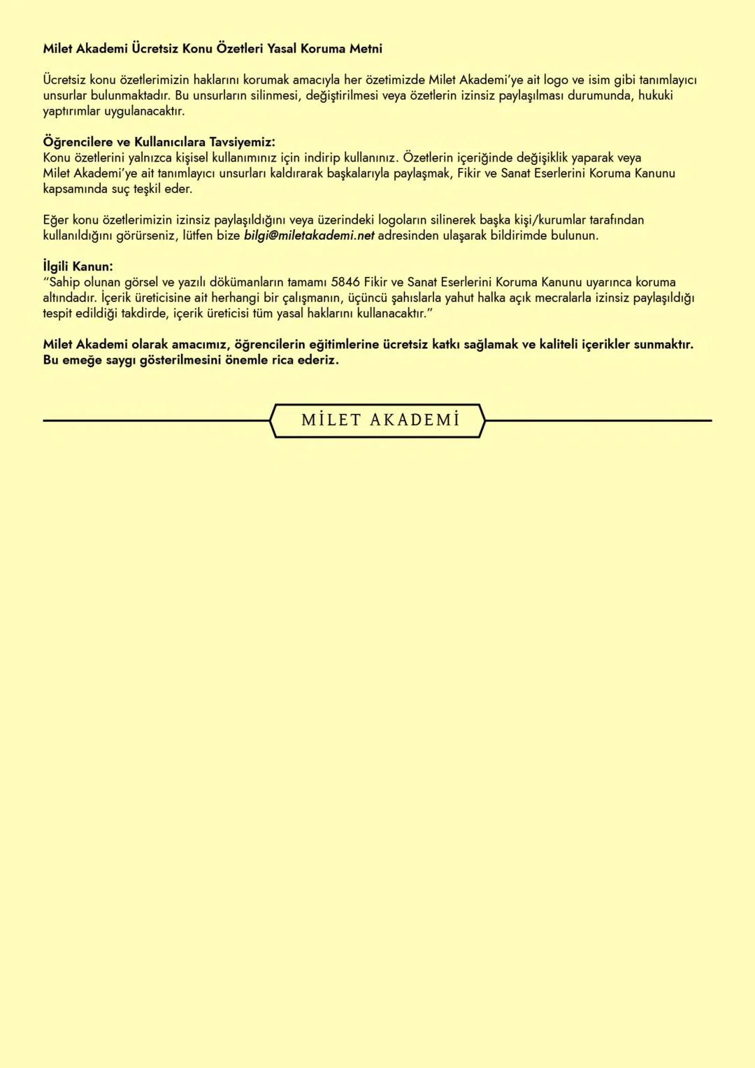 # MİLET AKADEMİ
2024 - 2025 Konu Özetleri
Youtube kanalımıza abone olmayı unutmayın! # MİLLET AKADEMİ
# BİYOLOJİ
# KONU ÖZETİ CANLILARIN O