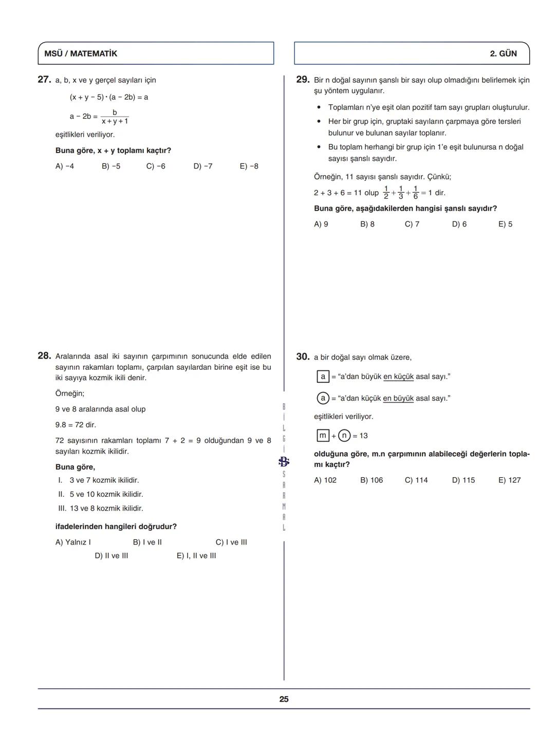 --- OCR Start ---
Bilgi Sarnal
Hayaller Hayatlar Olsun Diye...
MSÜ MATEMATİK KAMPI
*
BİLGİ SARMAL YAYINLARI
MATEMATİK ZÜMRESİ
**
Seyit DÖNME