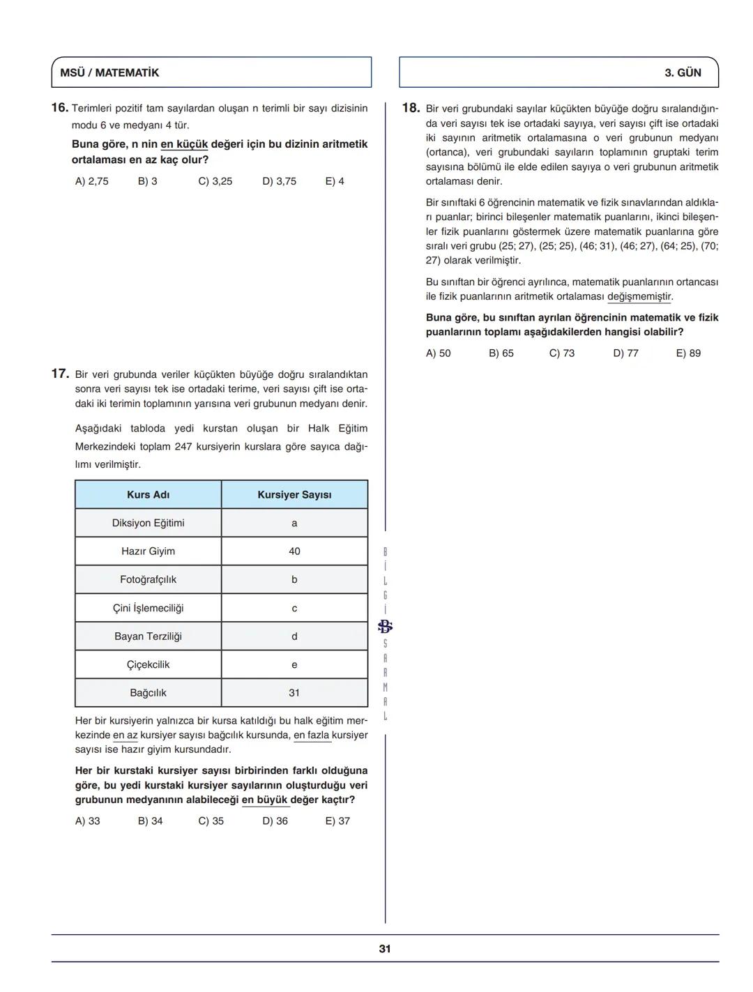--- OCR Start ---
Bilgi Sarnal
Hayaller Hayatlar Olsun Diye...
MSÜ MATEMATİK KAMPI
*
BİLGİ SARMAL YAYINLARI
MATEMATİK ZÜMRESİ
**
Seyit DÖNME