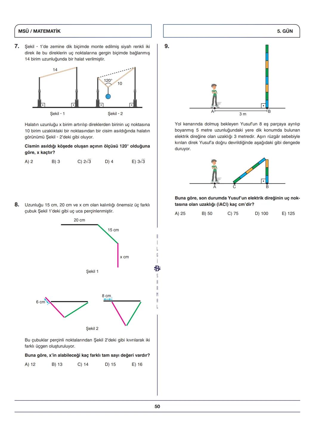 --- OCR Start ---
Bilgi Sarnal
Hayaller Hayatlar Olsun Diye...
MSÜ MATEMATİK KAMPI
*
BİLGİ SARMAL YAYINLARI
MATEMATİK ZÜMRESİ
**
Seyit DÖNME