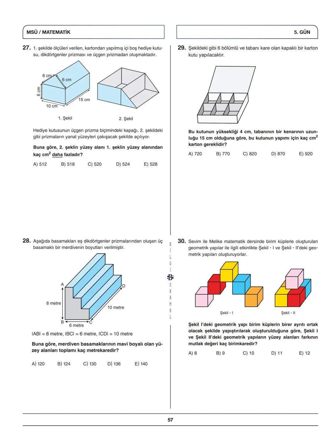 --- OCR Start ---
Bilgi Sarnal
Hayaller Hayatlar Olsun Diye...
MSÜ MATEMATİK KAMPI
*
BİLGİ SARMAL YAYINLARI
MATEMATİK ZÜMRESİ
**
Seyit DÖNME