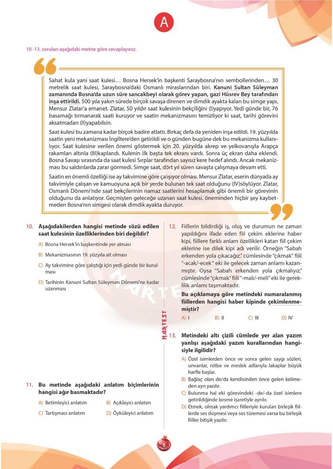 A
KİTAPÇIĞI
2019
KURUMSAL
7. SINIF KURUMSAL DENEME SINAVI
Adı Soyadı:
Okulu:
Sınıfı / Şubesi:
Numarası:
SÖZEL BÖLÜM
Dersler Soru Sayısı Topl