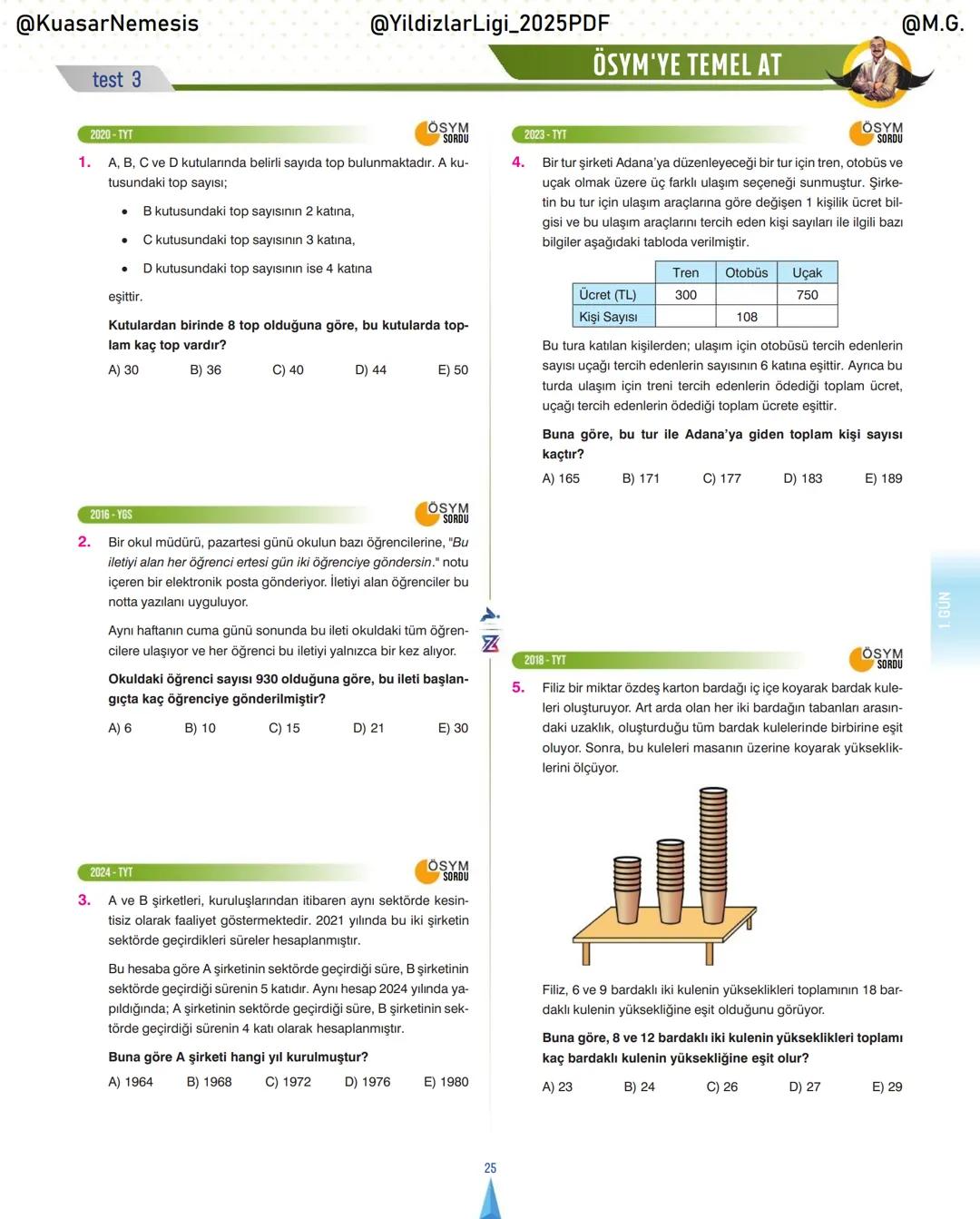 @KuasarNemesis
@YildizlarLin_2025PDF
@M.G.
TYT-KPSS-DGS-ALES
10 GÜNDE
TEMEL ATMA
GARANTI
PROBLEMLER
VİDEO DERS KİTABI
74
SELİM YÜKSEL'le
BIY
