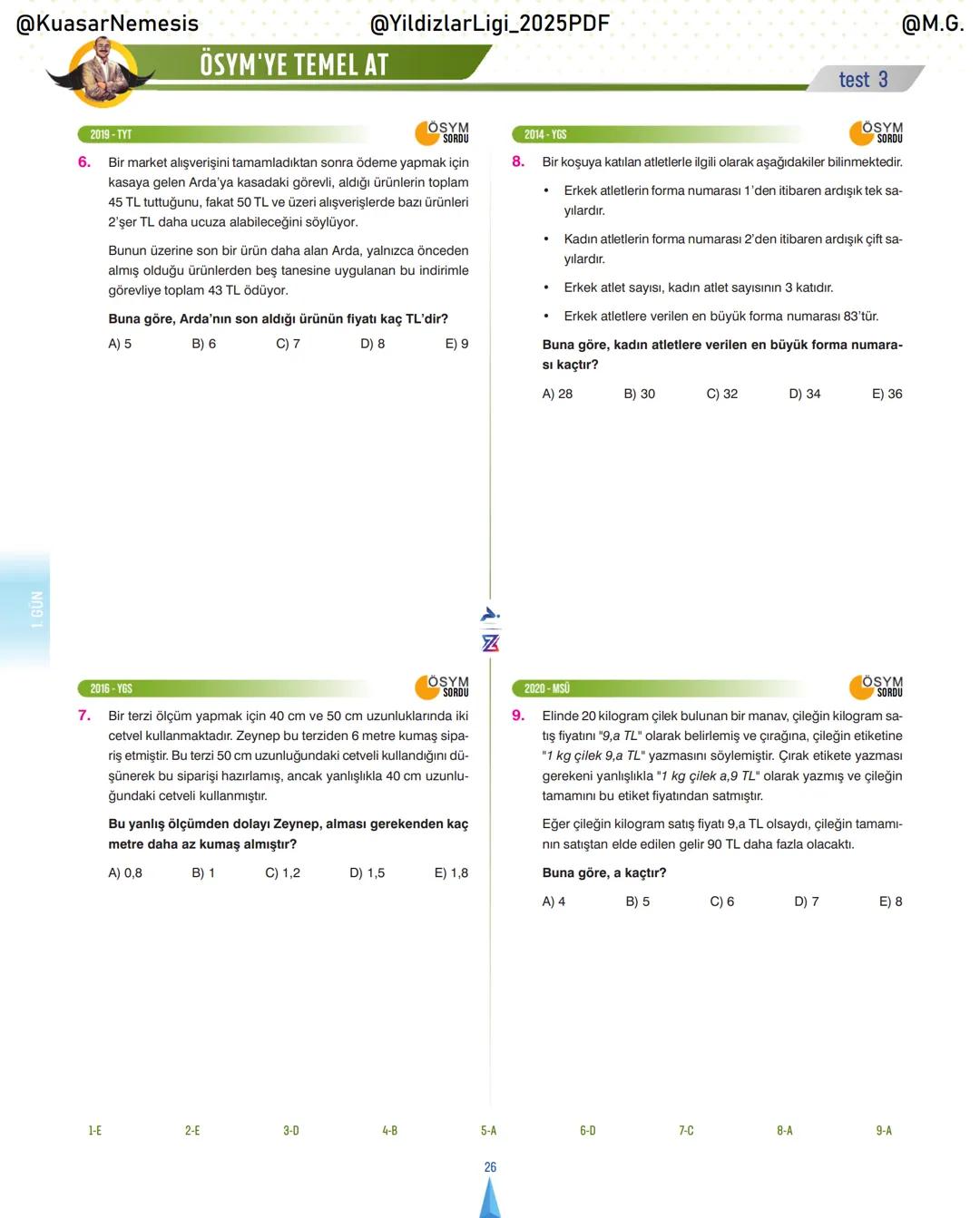 @KuasarNemesis
@YildizlarLin_2025PDF
@M.G.
TYT-KPSS-DGS-ALES
10 GÜNDE
TEMEL ATMA
GARANTI
PROBLEMLER
VİDEO DERS KİTABI
74
SELİM YÜKSEL'le
BIY