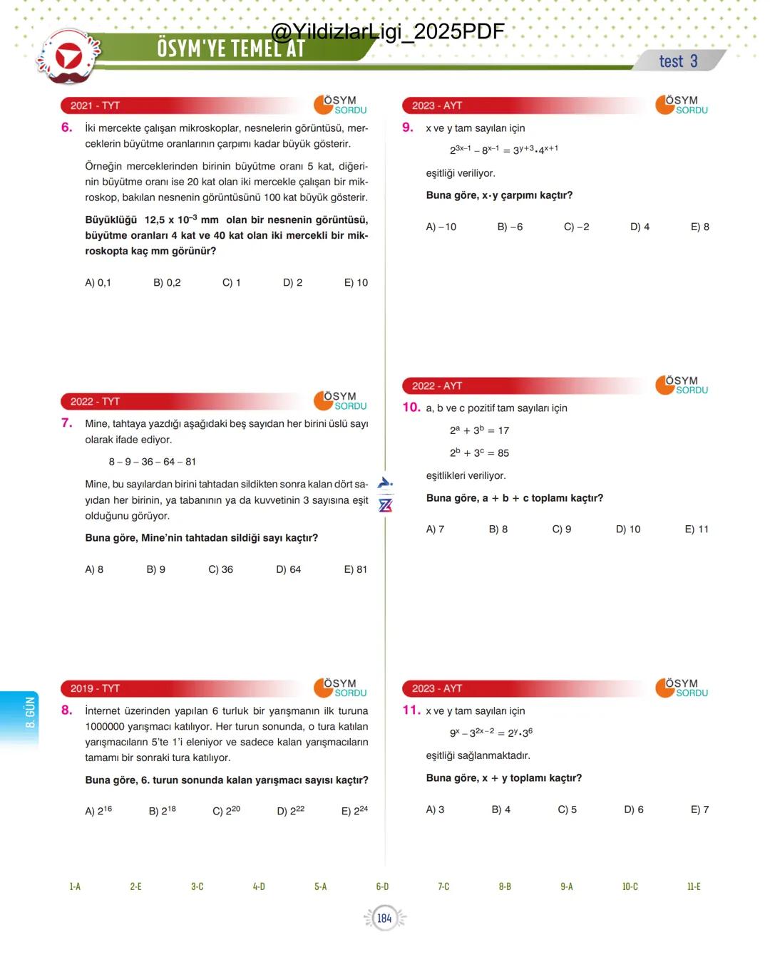 @YildizlarLigi_2025PDF
TYT-KPSS-DGS-ALES
10 GÜNDE
TEMEL ATMA
GARANTİ
MATEMATİK
VİDEO DERS KİTABI
Z
SELİM
YÜKSEL'le
PARAF YAYINLARI
Hedefine