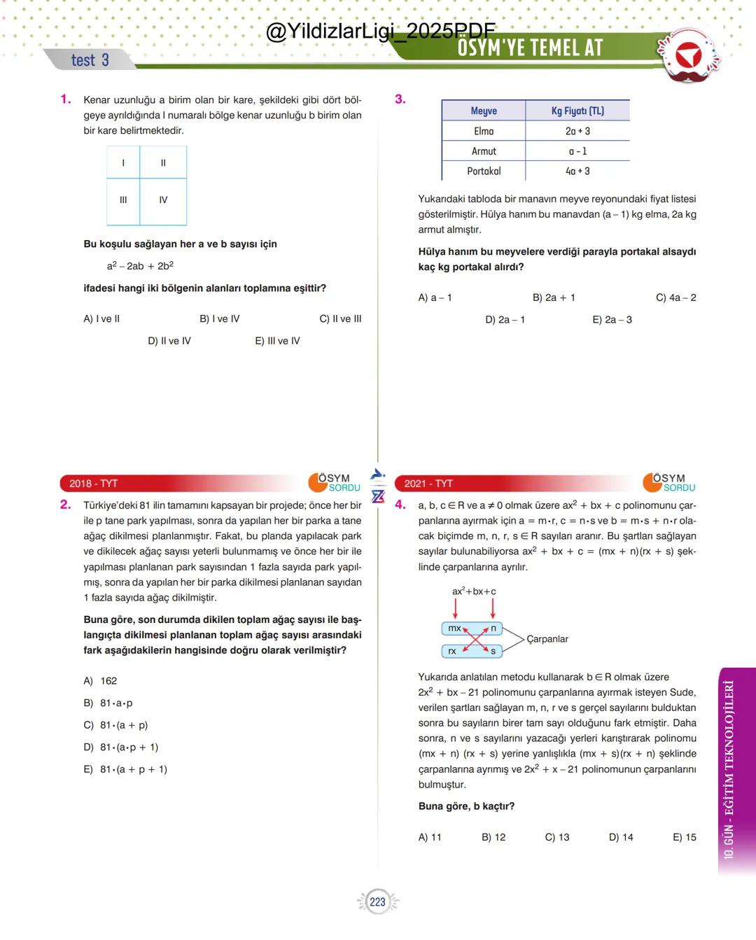 @YildizlarLigi_2025PDF
TYT-KPSS-DGS-ALES
10 GÜNDE
TEMEL ATMA
GARANTİ
MATEMATİK
VİDEO DERS KİTABI
Z
SELİM
YÜKSEL'le
PARAF YAYINLARI
Hedefine