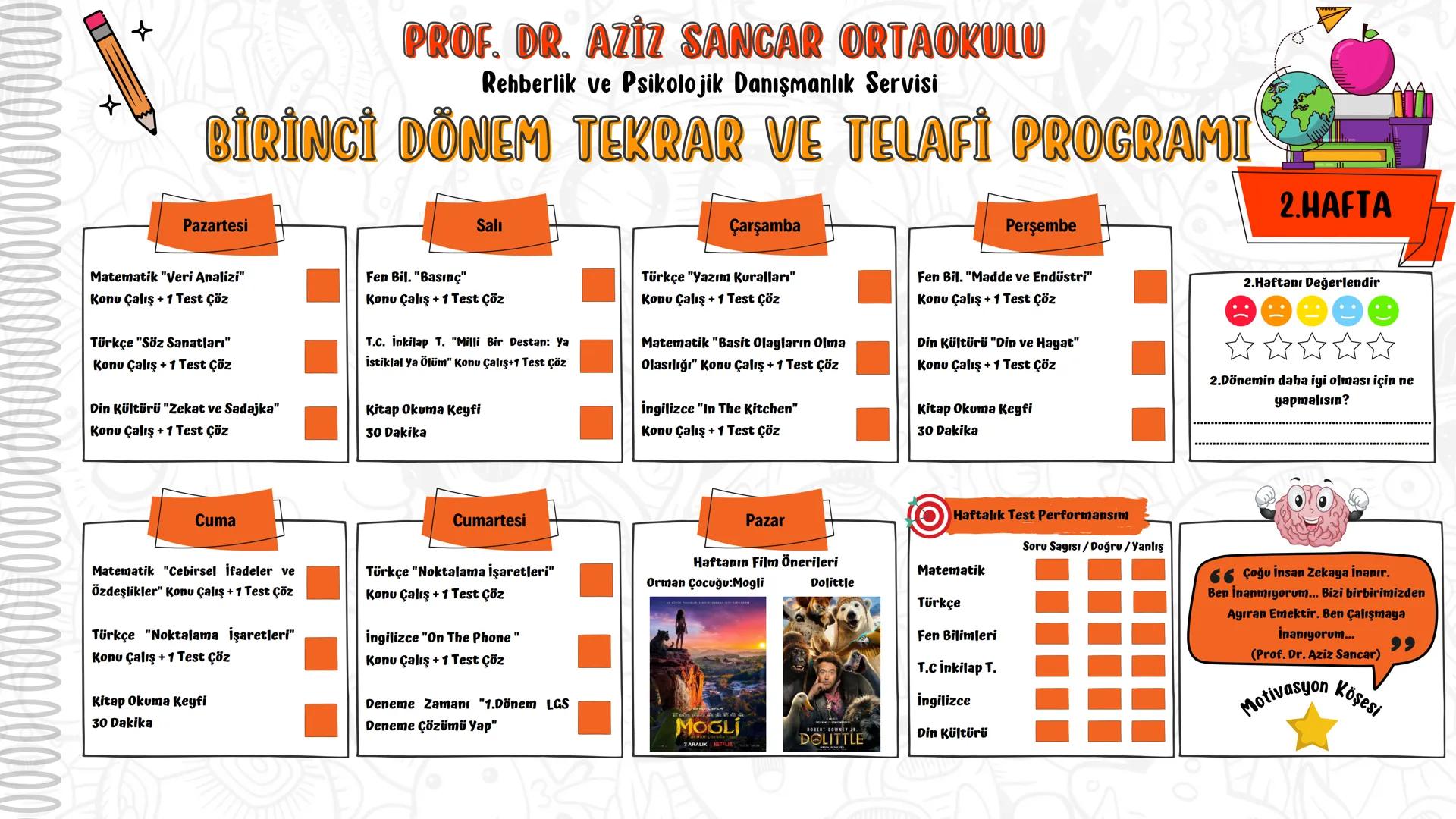 PROF. DR. AZİZ SANCAR ORTAOKULU
Rehberlik ve Psikolojik Danışmanlık Servisi
2024
BİRİNCİ DÖNEM TEKRAR VE TELAFİ PROGRAMI
8. SINIF
MERHABA SE