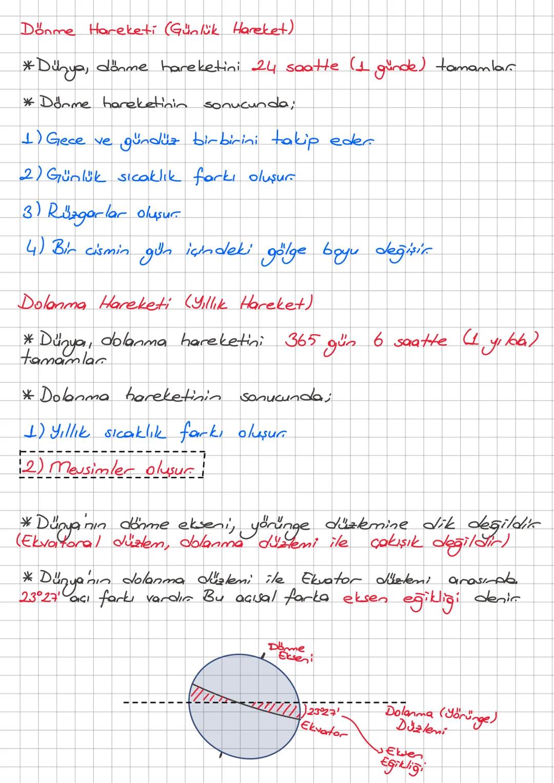 1. ÜNİTE: MEVSİMLER ve İKLİM
A) Mevsimlerin Oluşumu
* Yılın, Güneş'ten ısı, ışık alma süresi ve dolayısıyla iklim şartları
bakımından farklı