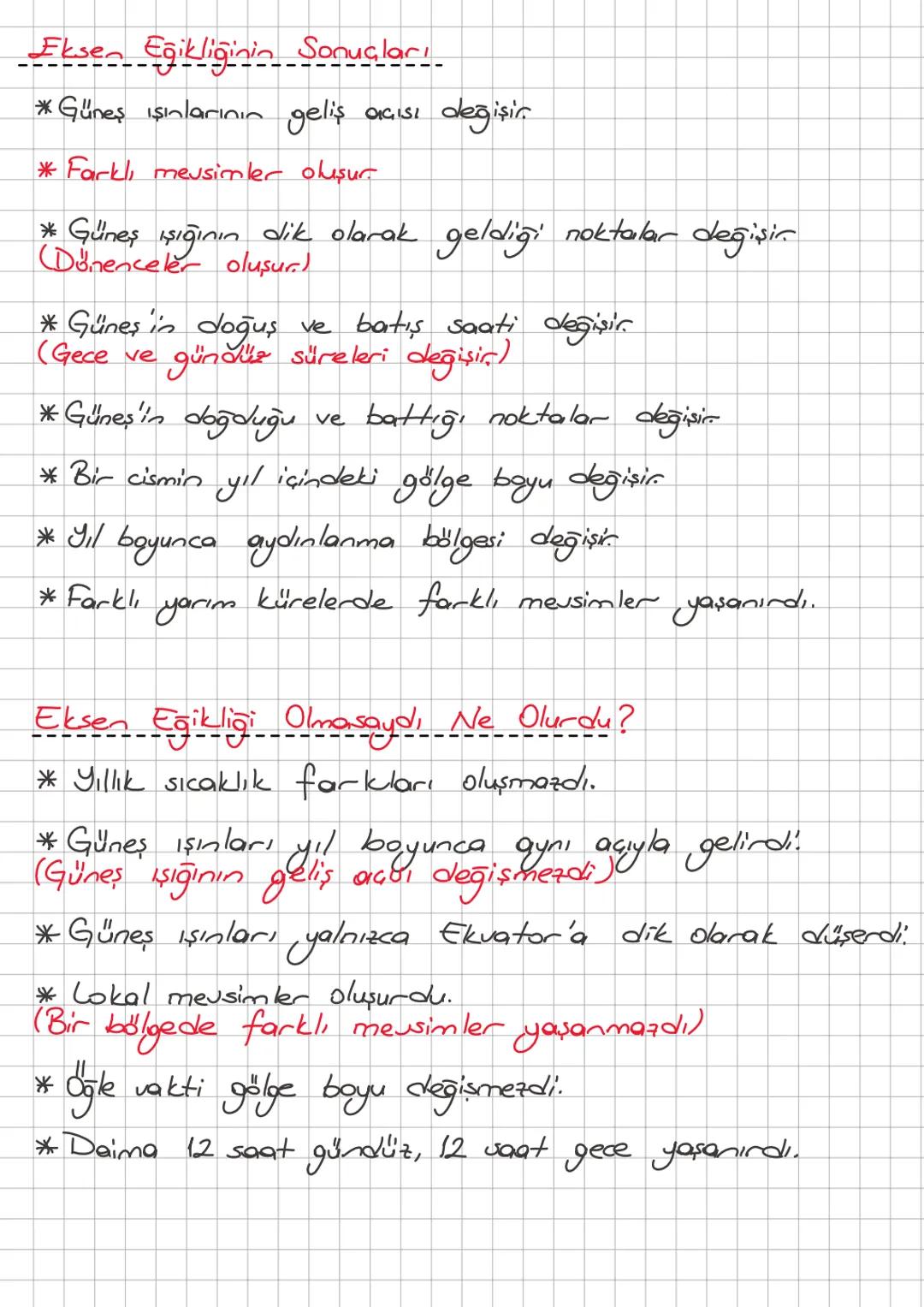1. ÜNİTE: MEVSİMLER ve İKLİM
A) Mevsimlerin Oluşumu
* Yılın, Güneş'ten ısı, ışık alma süresi ve dolayısıyla iklim şartları
bakımından farklı