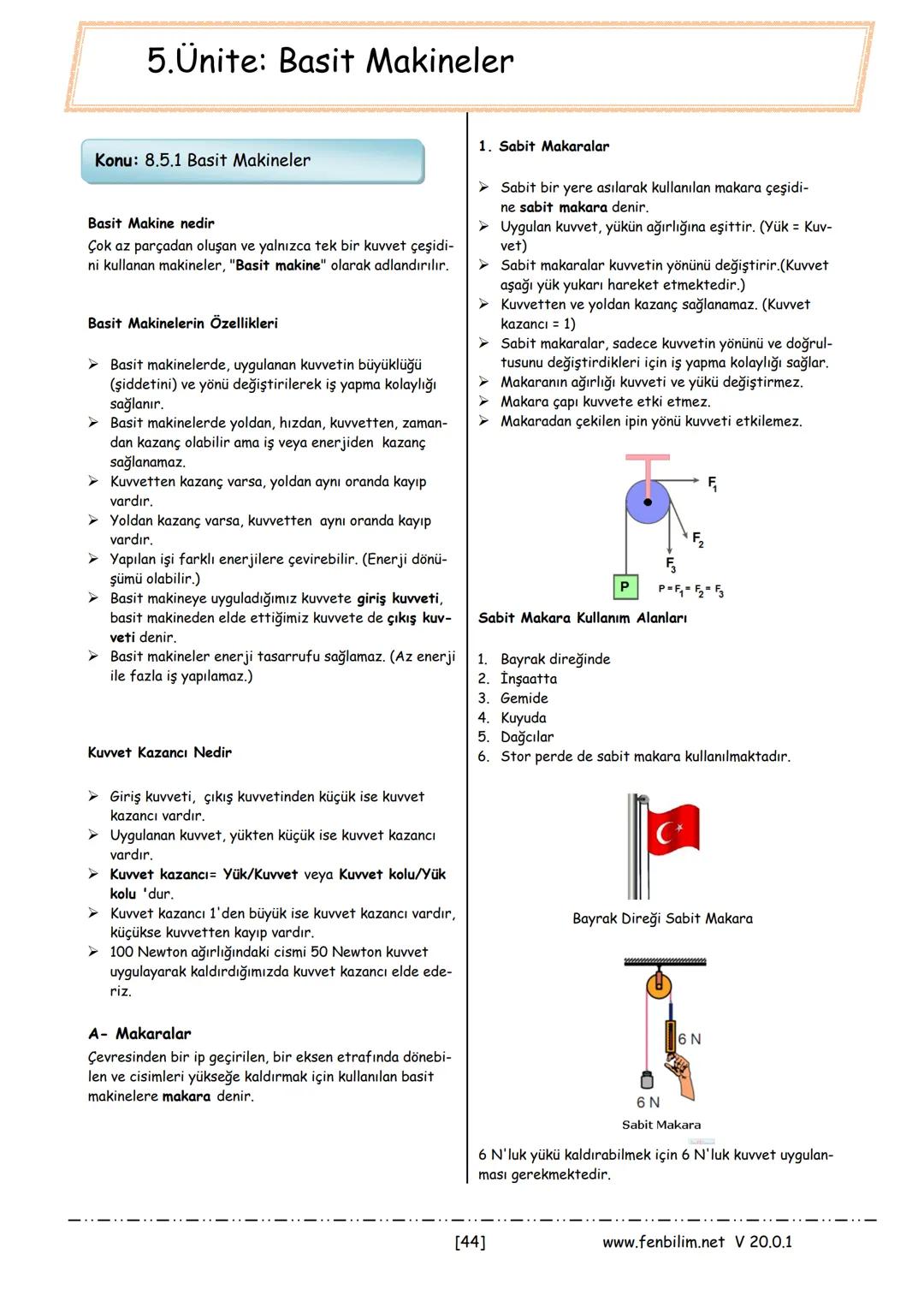# 8.Sınıf Fen Bilimleri Ders Notları
Barış ZEREN
Fen Bilimleri Öğretmeni
www.fenbilim.net V 20.0.1 1.Ünite: Mevsimler ve İklim
Konu: 8.1.1