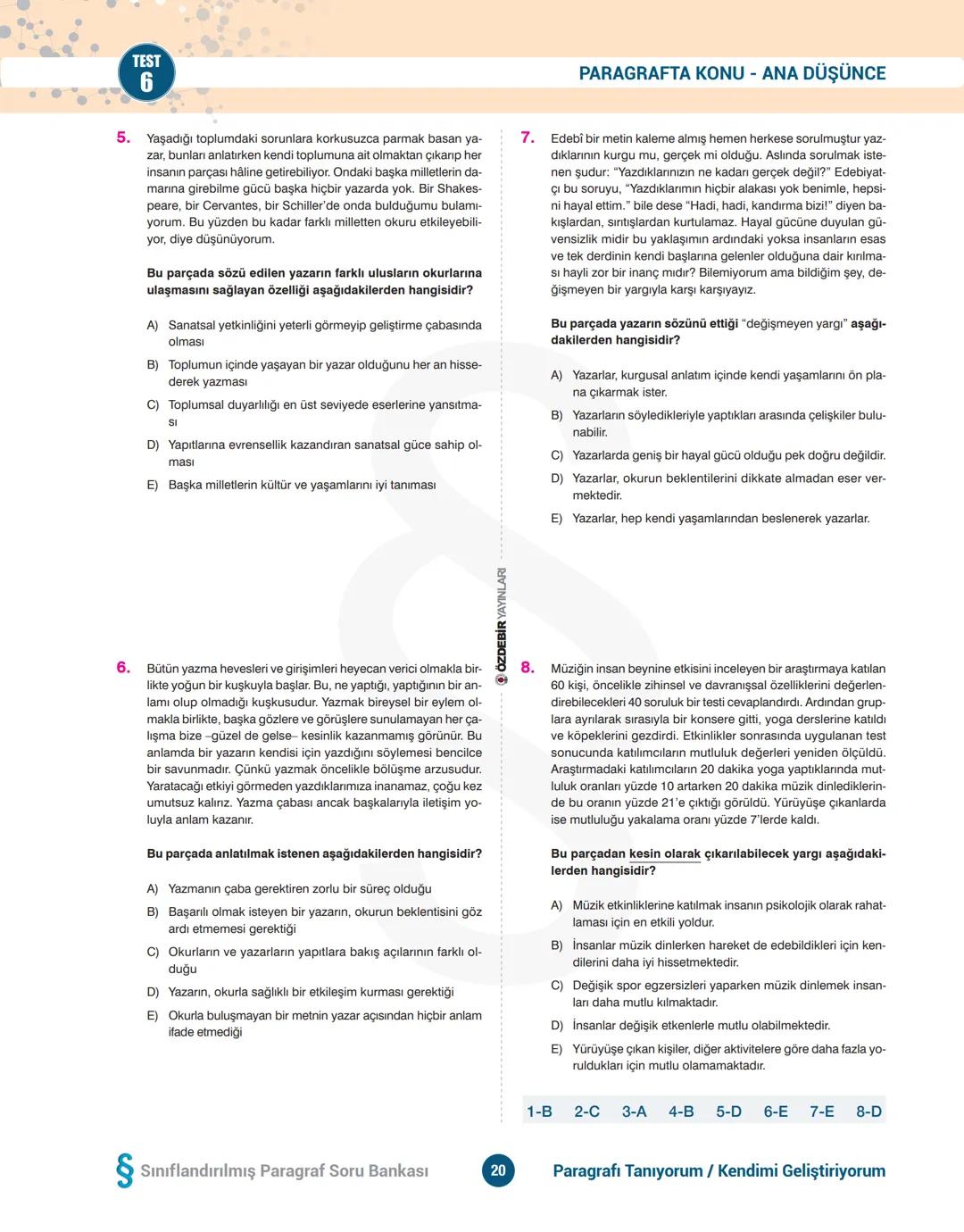 TYT
*Sınıflandırılmış*
PARAGRAF
Soru Bankası
Video Çözüm
Her hakkı saklı olup ÖZDEBİR YAYINLARI'na aittir.
Bu kitaptaki açıklamalar, örn