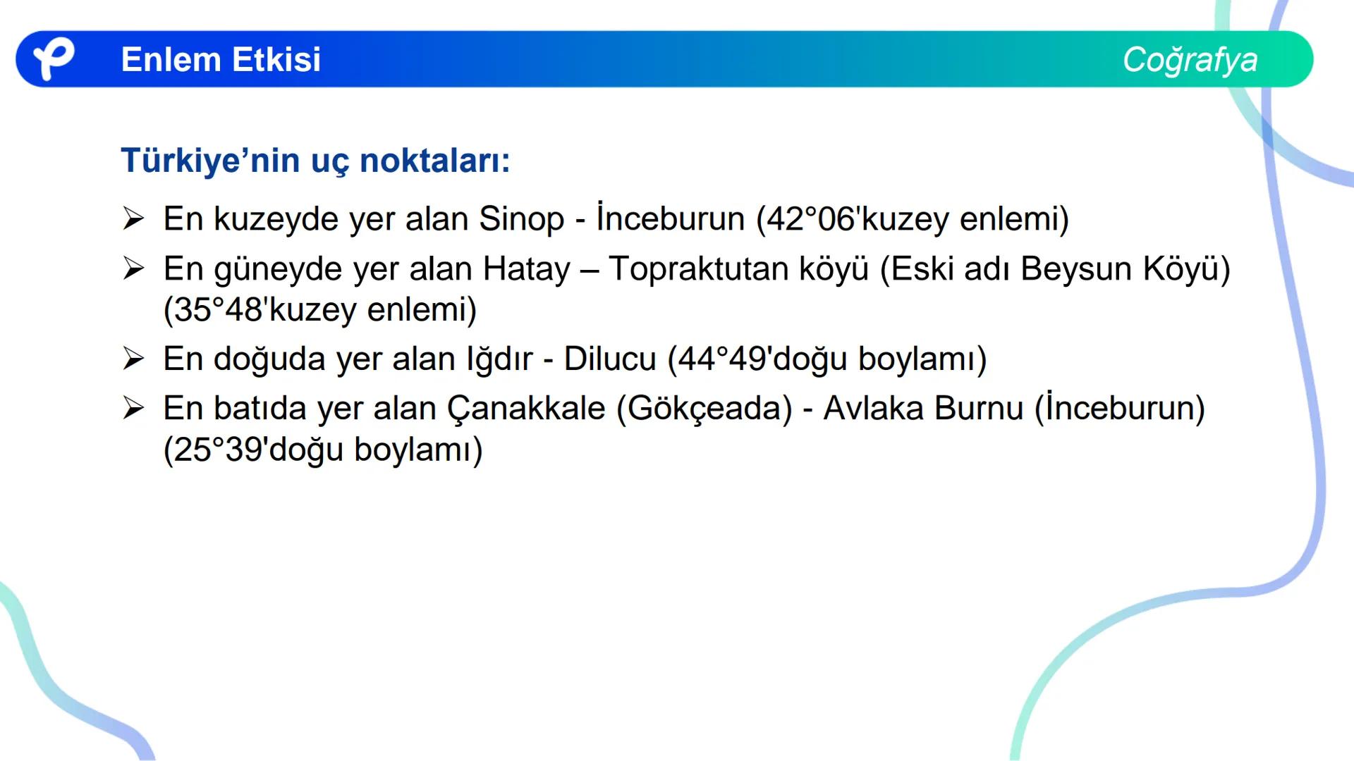 COĞRAFYA
TÜRKİYE'NİN COĞRAFİ
KONUMU ## TÜRKİYE'NİN ÖZEL (GÖRECELİ)
KONUMU VE SONUÇLARI Türkiye'nin Coğrafi Konumu
Başlangıç Merdiyeni
0°
2