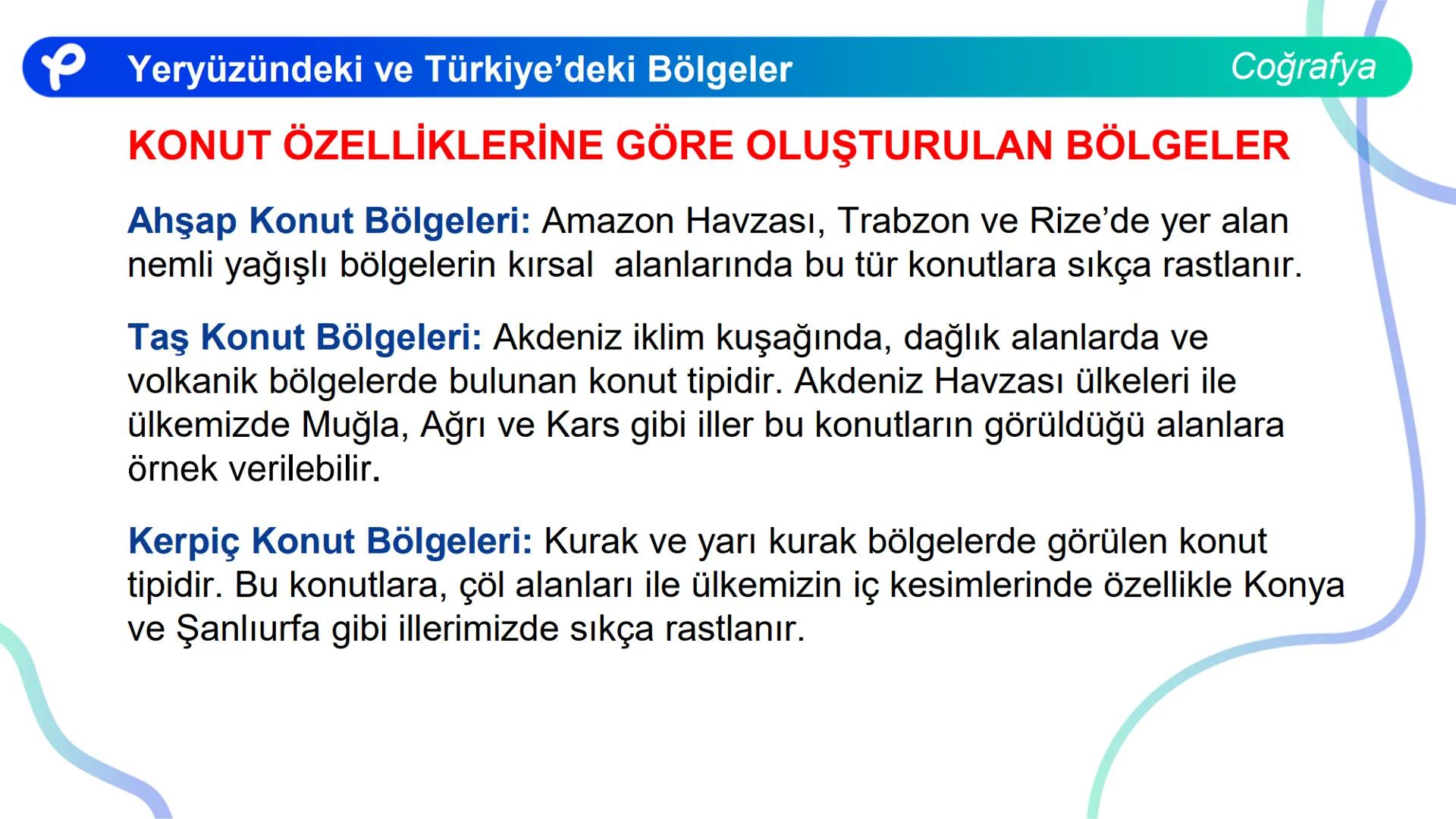 COĞRAFYA
YERYÜZÜNDEKİ VE
TÜRKIYE'DEKİ BÖLGELER ## Yeryüzündeki ve Türkiye'deki Bölgeler
Coğrafya
**Bölge;** Herhangi bir yerin tabii ve b