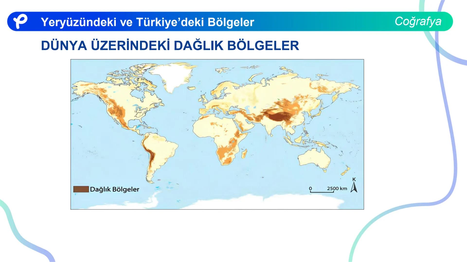 COĞRAFYA
YERYÜZÜNDEKİ VE
TÜRKIYE'DEKİ BÖLGELER ## Yeryüzündeki ve Türkiye'deki Bölgeler
Coğrafya
**Bölge;** Herhangi bir yerin tabii ve b