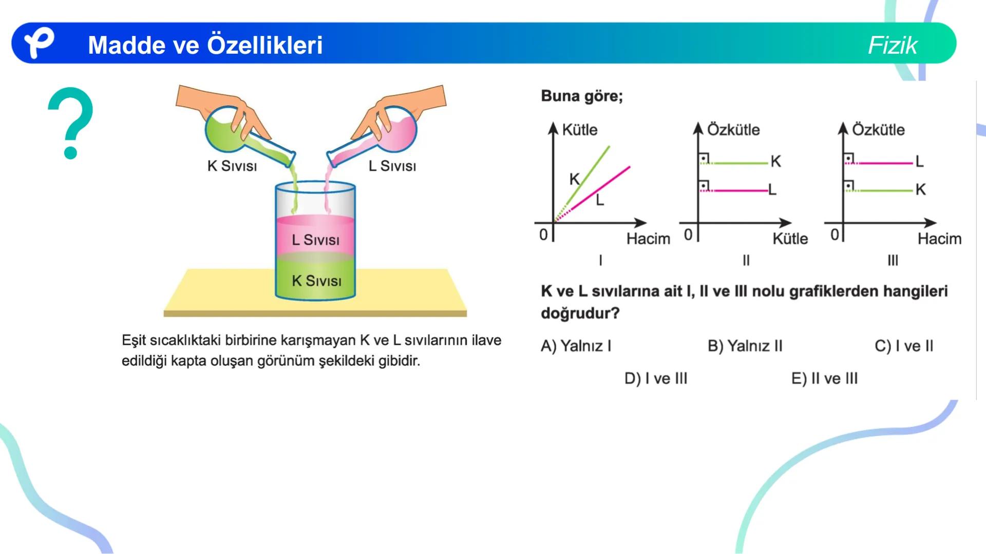 Fizik
MADDE VE ÖZELLİKLERİ ## Madde ve Özellikleri
**Madde:**
Kütlesi, hacmi ve eylemsizliği olan her şeye madde denir.
Fizik Madde ve Öze