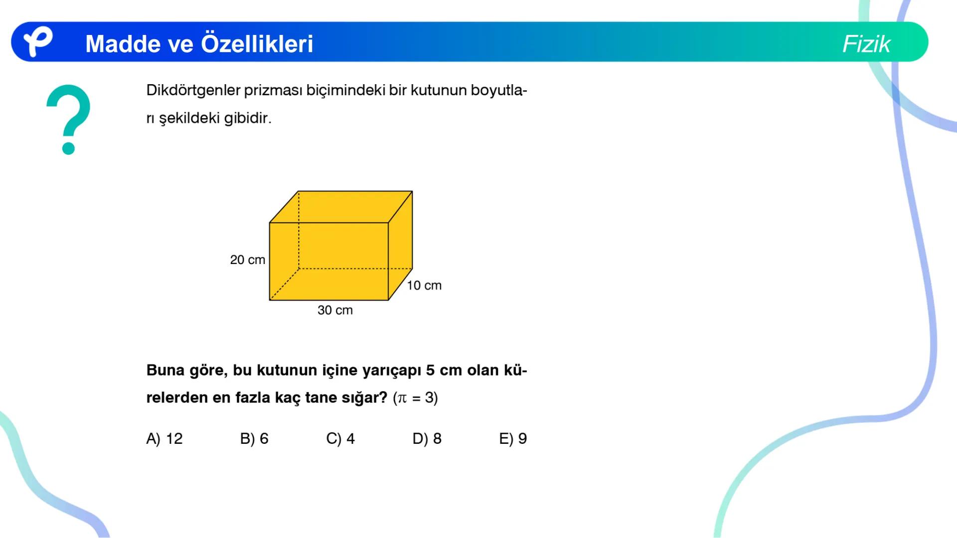 Fizik
MADDE VE ÖZELLİKLERİ ## Madde ve Özellikleri
**Madde:**
Kütlesi, hacmi ve eylemsizliği olan her şeye madde denir.
Fizik Madde ve Öze