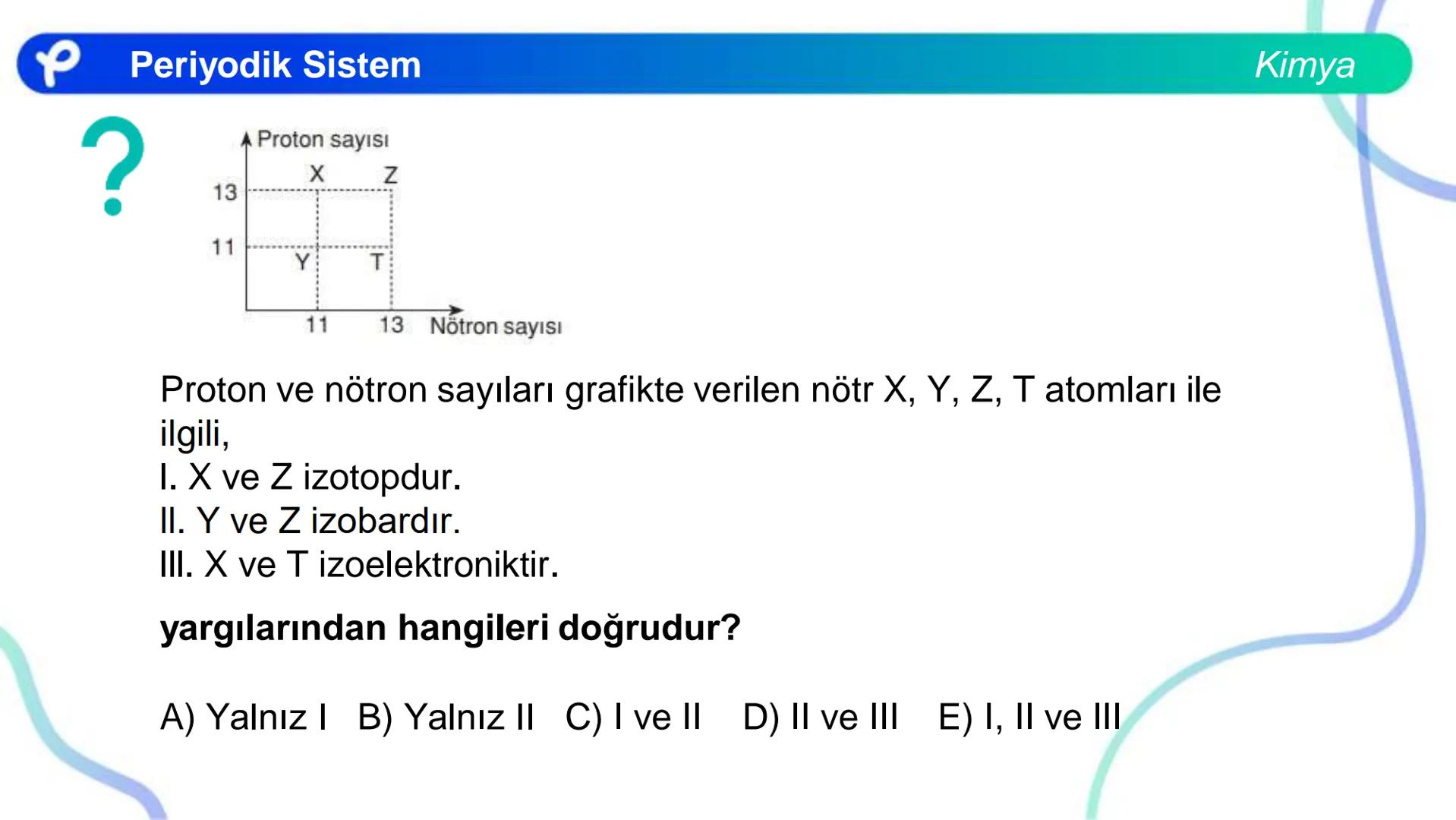 KİMYA
PERİYODİK SİSTEM ## PERİYODİK SİSTEM VE ÖZELLİKLERİ Periyodik Sistem
1
TIA
TA
2
H
IIA
2A
18
VINA
BA
13
14
15
16
17
IBA
IVA
VA
VIA
VILA
