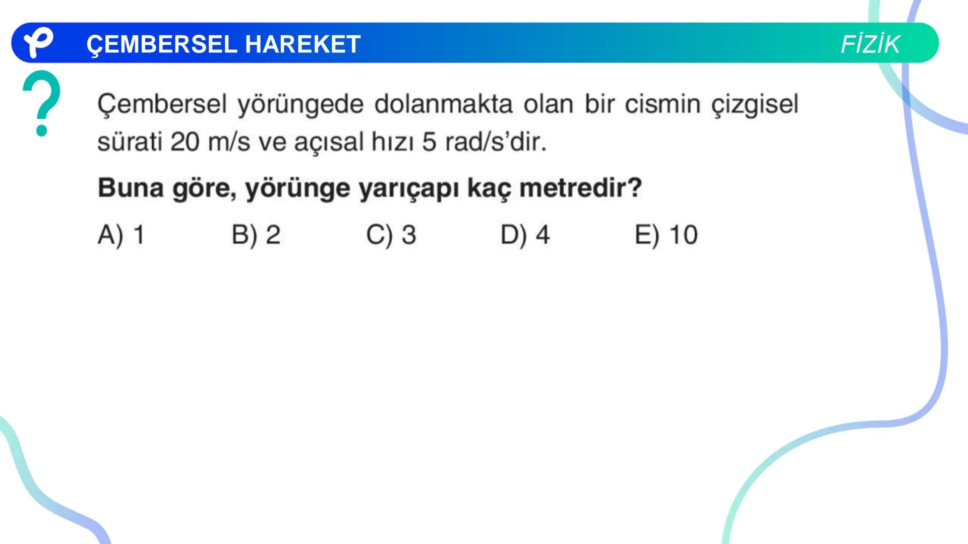 Fizik
ÇEMBERSEL HAREKET ## PÇEMBERSEL HAREKET
## 1. Düzgün Çembersel Hareket
Bir cismin bir eksen etrafında izlediği çembersel yörüngeli
h