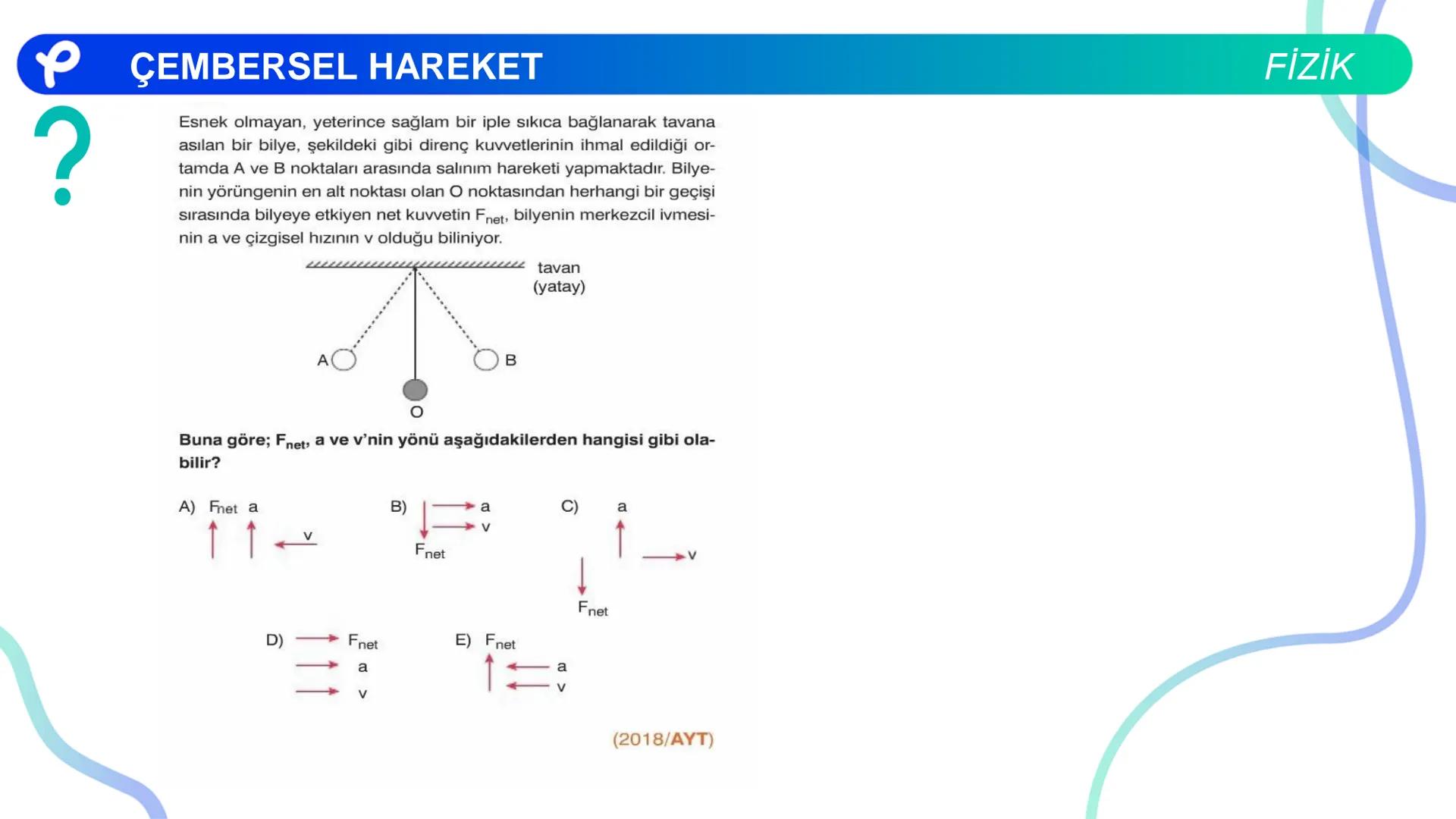 Fizik
ÇEMBERSEL HAREKET ## PÇEMBERSEL HAREKET
## 1. Düzgün Çembersel Hareket
Bir cismin bir eksen etrafında izlediği çembersel yörüngeli
h