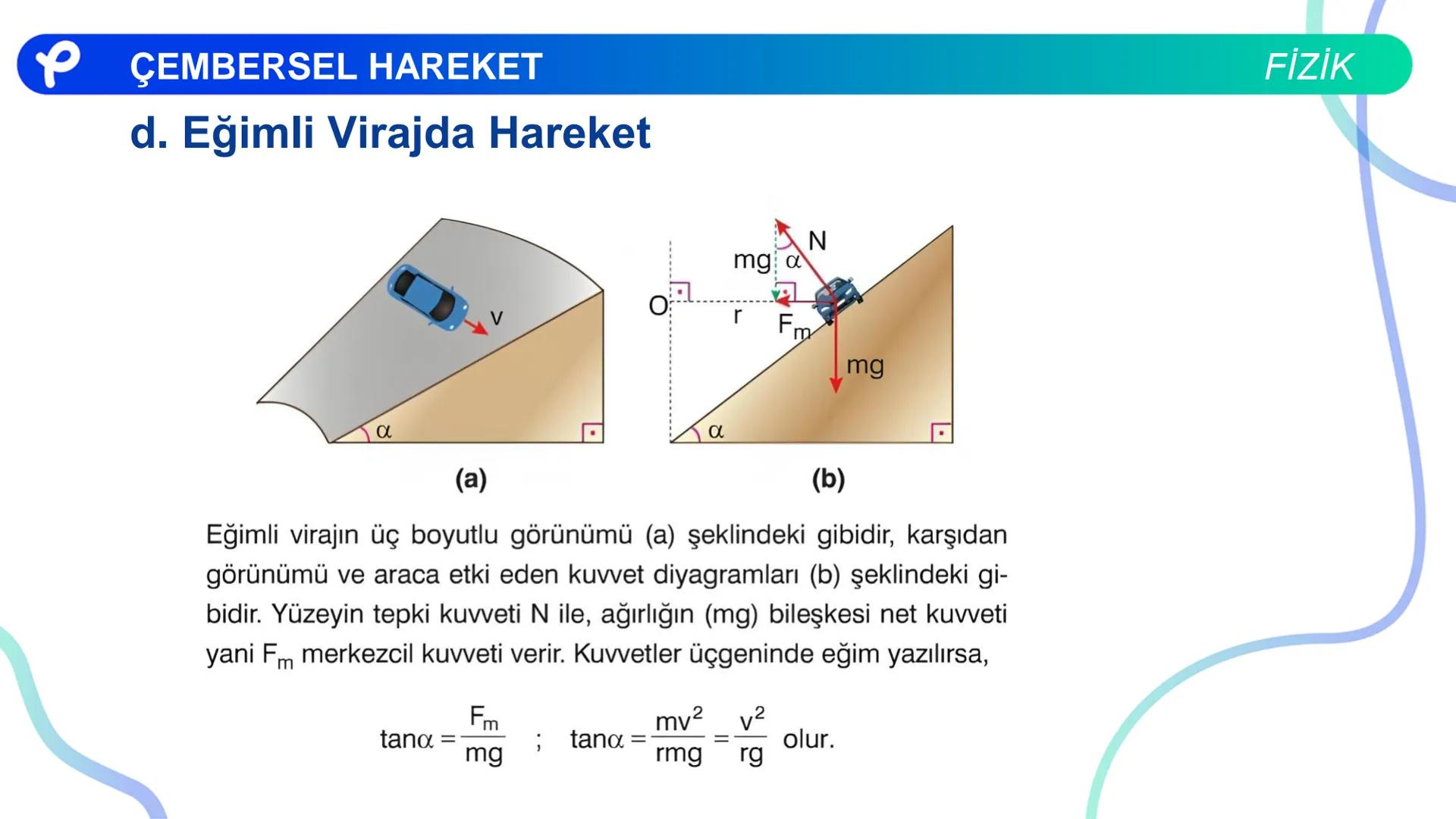 Fizik
ÇEMBERSEL HAREKET ## PÇEMBERSEL HAREKET
## 1. Düzgün Çembersel Hareket
Bir cismin bir eksen etrafında izlediği çembersel yörüngeli
h