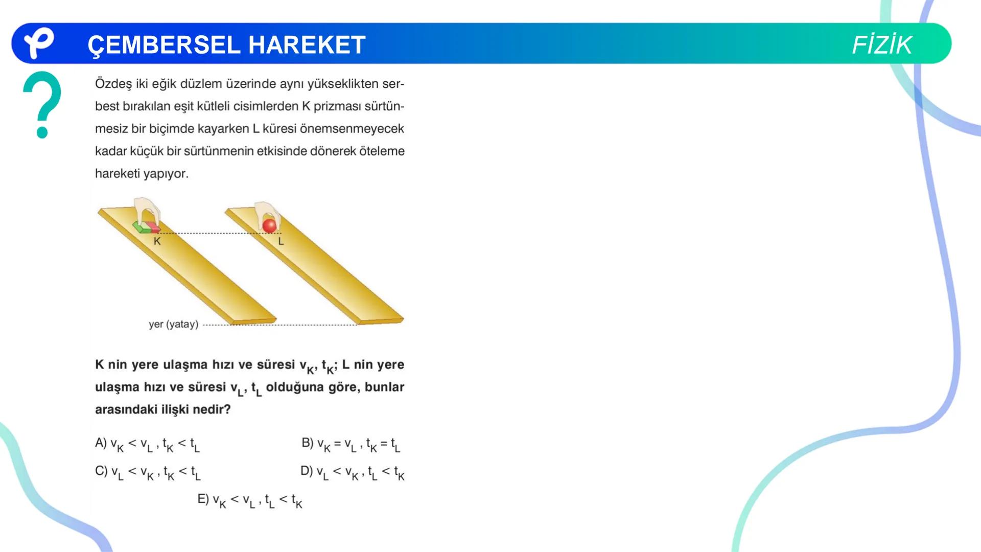 Fizik
ÇEMBERSEL HAREKET ## PÇEMBERSEL HAREKET
## 1. Düzgün Çembersel Hareket
Bir cismin bir eksen etrafında izlediği çembersel yörüngeli
h