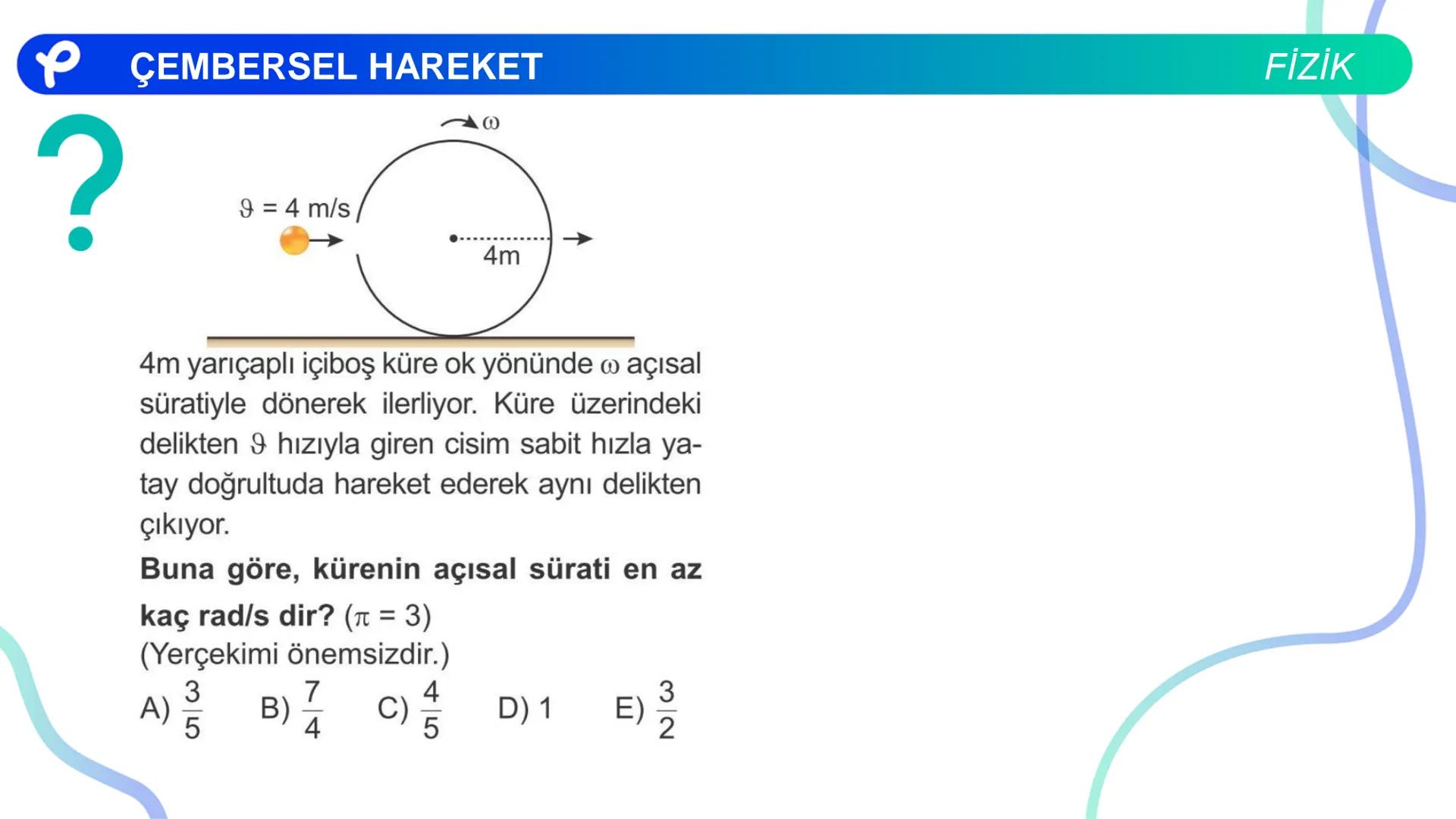 Fizik
ÇEMBERSEL HAREKET ## PÇEMBERSEL HAREKET
## 1. Düzgün Çembersel Hareket
Bir cismin bir eksen etrafında izlediği çembersel yörüngeli
h