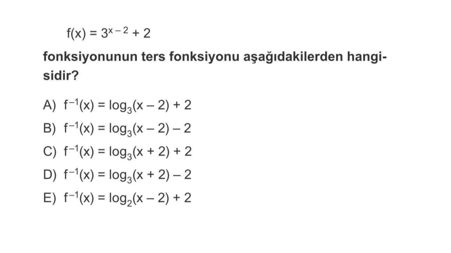 LOGARİTMA Logaritma konusuna çalışmaya başlamadan önce TYT – Üslü
Sayılar konusunu tekrar etmenizde fayda var. # ÜSTEL FONKSİYONUN
# ÖZELLİK