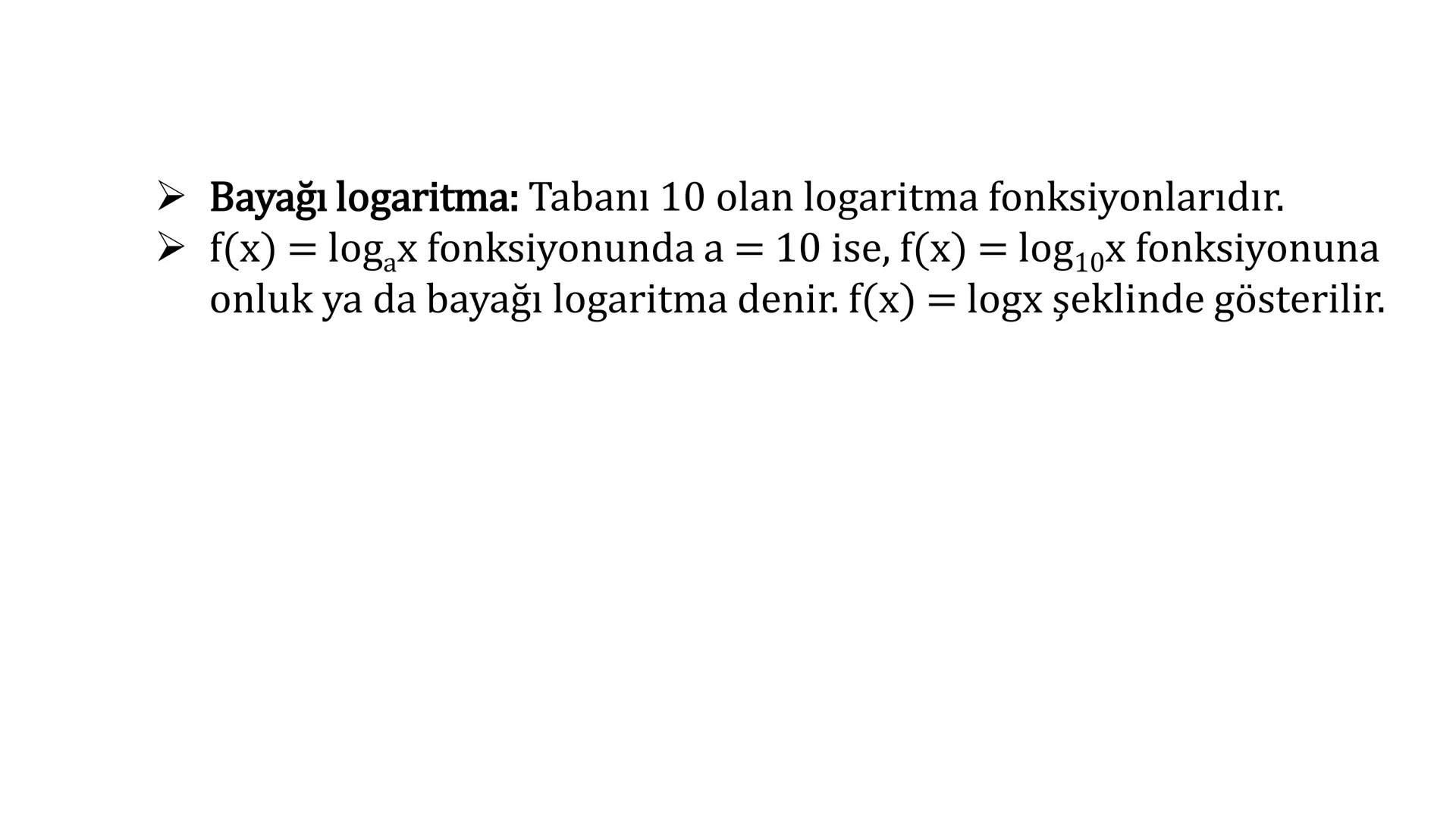 LOGARİTMA Logaritma konusuna çalışmaya başlamadan önce TYT – Üslü
Sayılar konusunu tekrar etmenizde fayda var. # ÜSTEL FONKSİYONUN
# ÖZELLİK