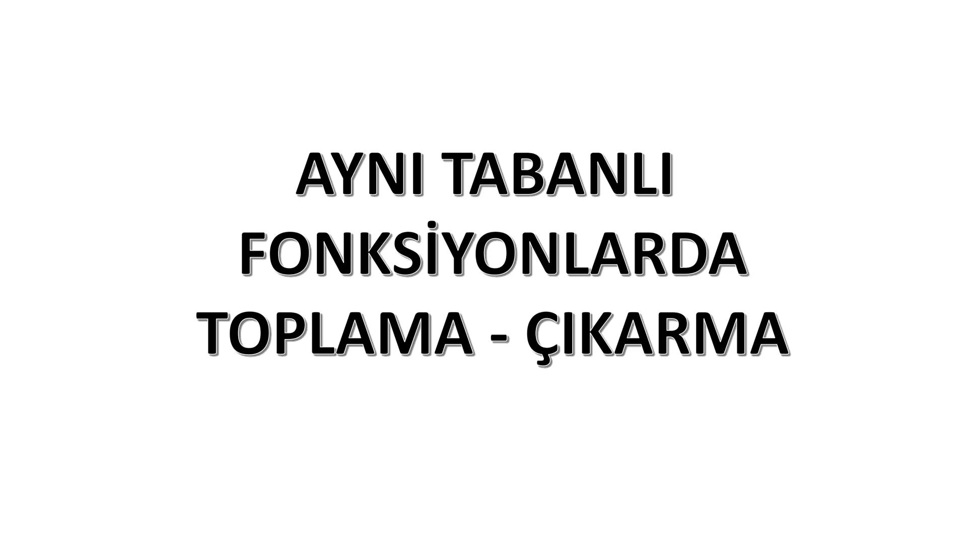 LOGARİTMA Logaritma konusuna çalışmaya başlamadan önce TYT – Üslü
Sayılar konusunu tekrar etmenizde fayda var. # ÜSTEL FONKSİYONUN
# ÖZELLİK