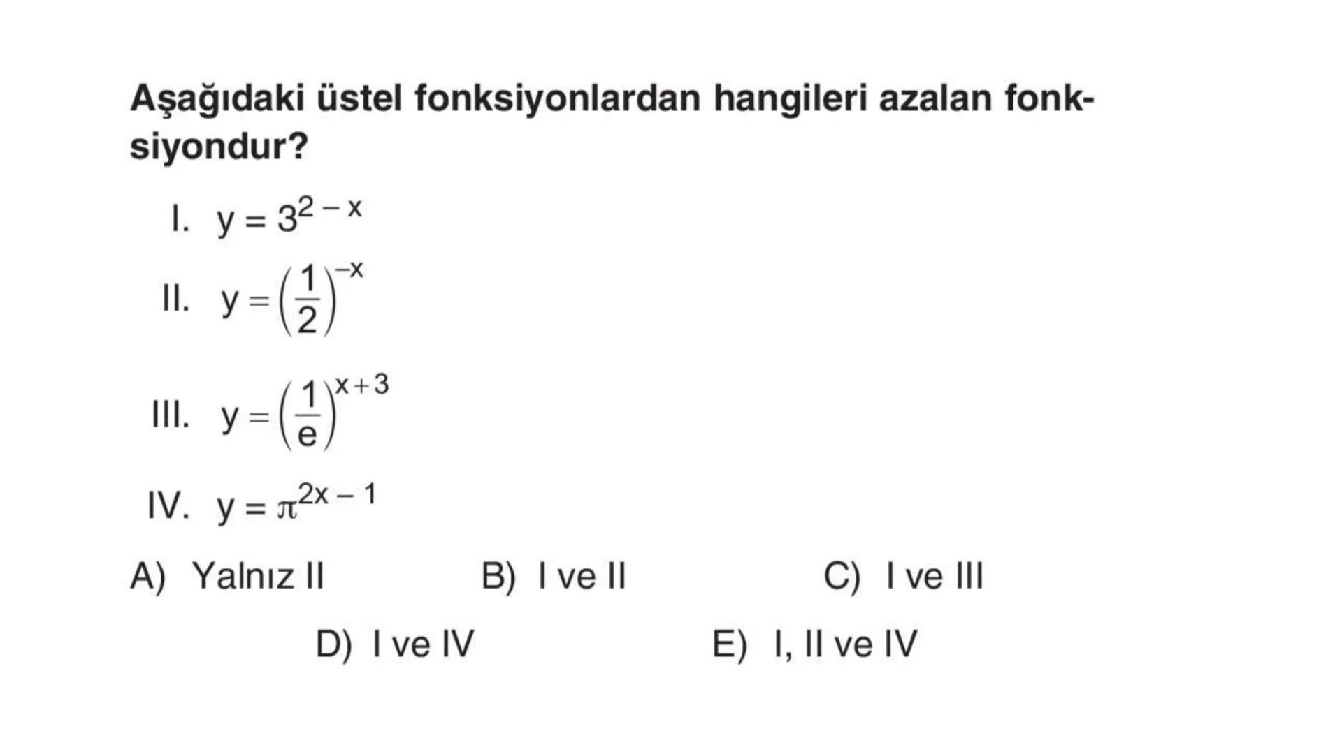 LOGARİTMA Logaritma konusuna çalışmaya başlamadan önce TYT – Üslü
Sayılar konusunu tekrar etmenizde fayda var. # ÜSTEL FONKSİYONUN
# ÖZELLİK