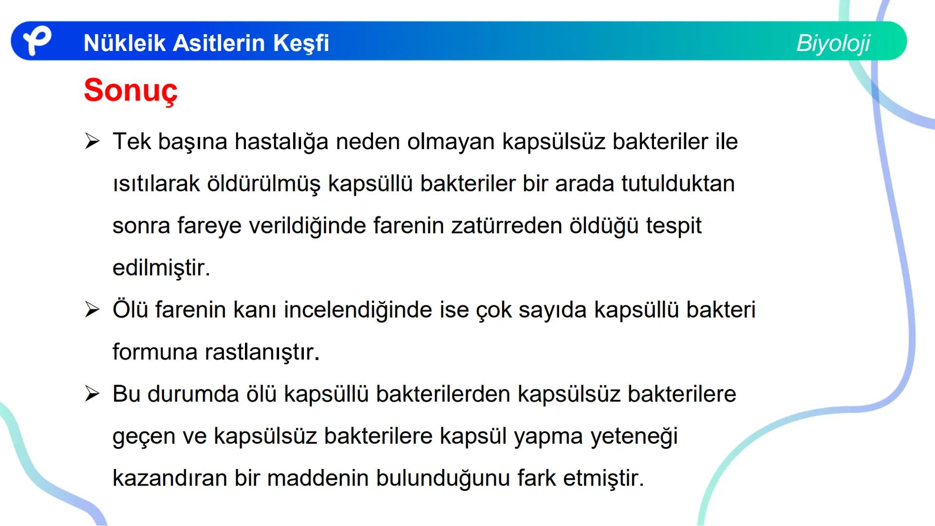 ## Biyoloji
## NÜKLEİK ASİTLERİN KEŞFİ # Nükleik Asitlerin Keşfi
Biyoloji
- İlk defa T. Friedrick Miescher 1869'da irin ve som balığı çek