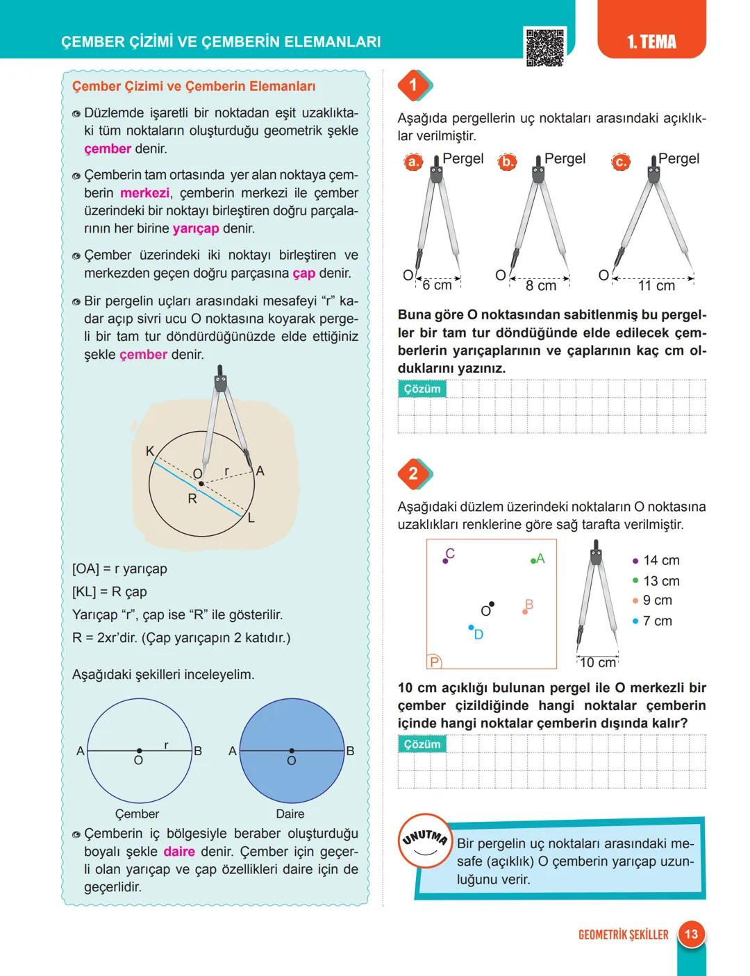 TEMEL GEOMETRİK ŞEKİLLER VE ÖZELLİKLERİ
Nokta, Doğru, Doğru Parçası ve İşın
Nokta tanımsız bir kavramdır. Noktanın uzun-
luğu, eni, alanı ve