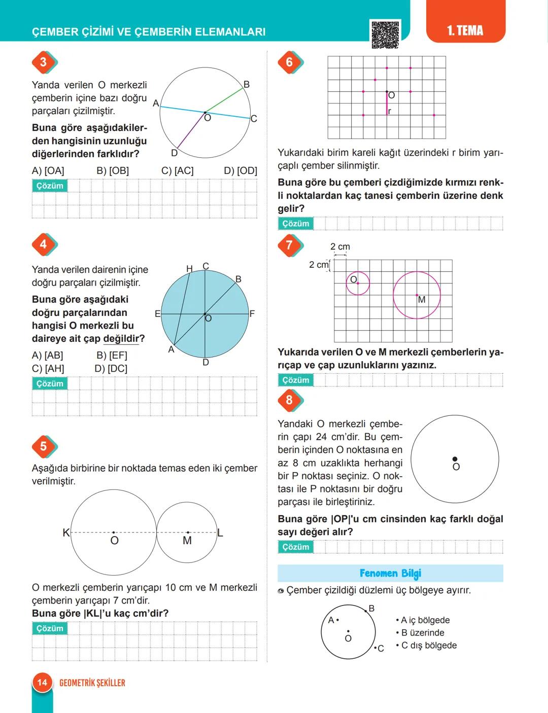 TEMEL GEOMETRİK ŞEKİLLER VE ÖZELLİKLERİ
Nokta, Doğru, Doğru Parçası ve İşın
Nokta tanımsız bir kavramdır. Noktanın uzun-
luğu, eni, alanı ve