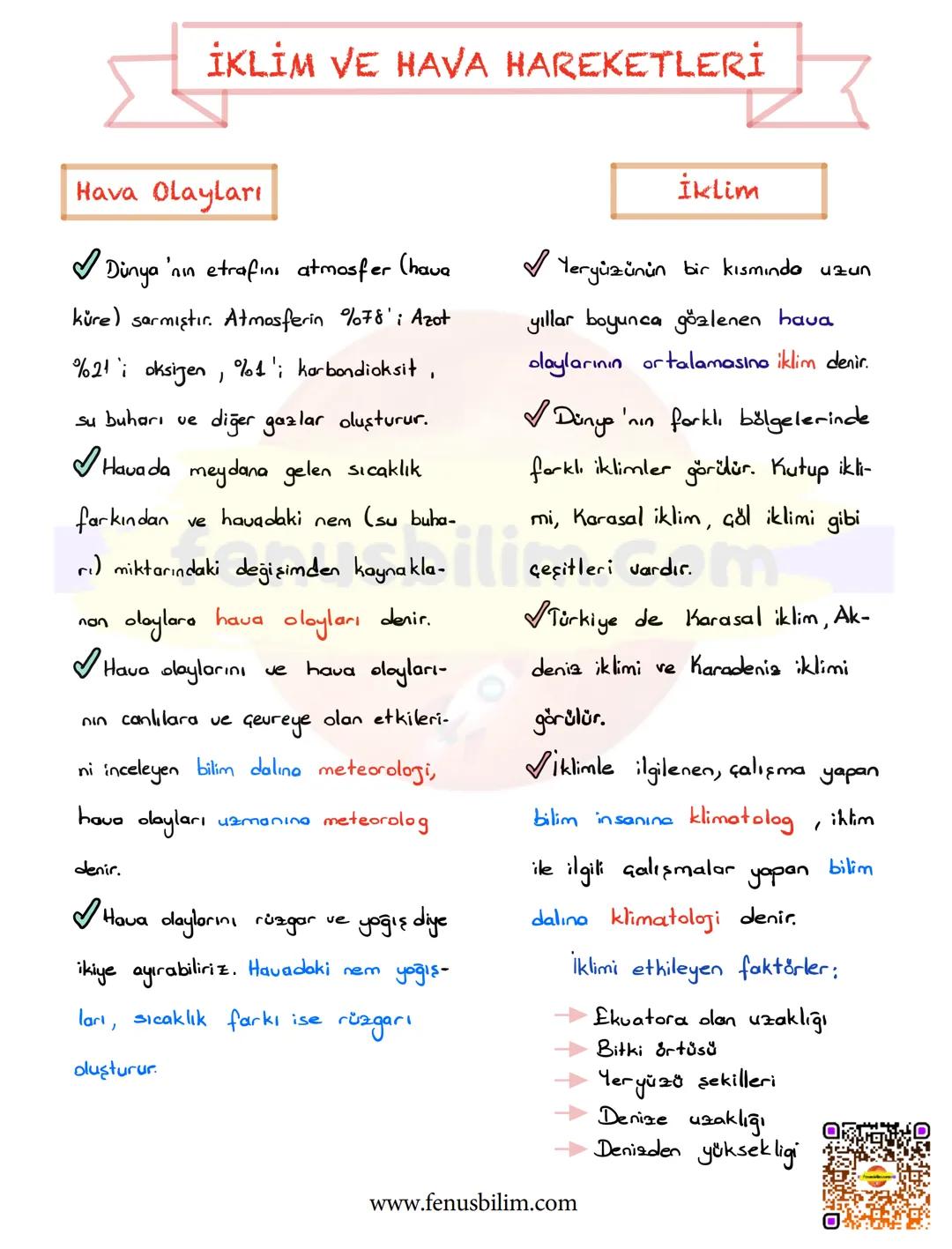İKLİM VE HAVA HAREKETLERİ
Hava Olayları
✔Dünya 'nın etrafını atmosfer (hava
küre) sarmıştır. Atmosferin %78'; Azot
%21; oksijen, %1'; karbon
