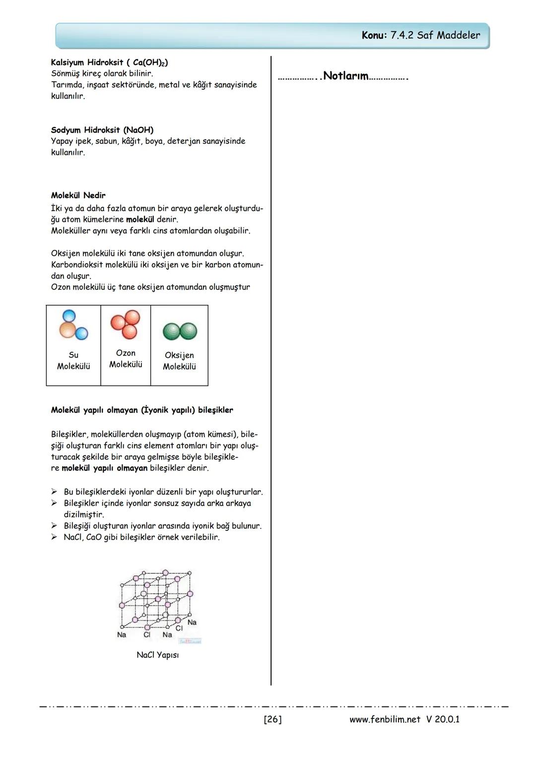## 7.Sınıf Fen Bilimleri Ders Notları
Barış ZEREN
Fen Bilimleri Öğretmeni
www.fenbilim.net V 20.0.1 1.Ünite: Güneş Sistemi ve Ötesi
Konu: