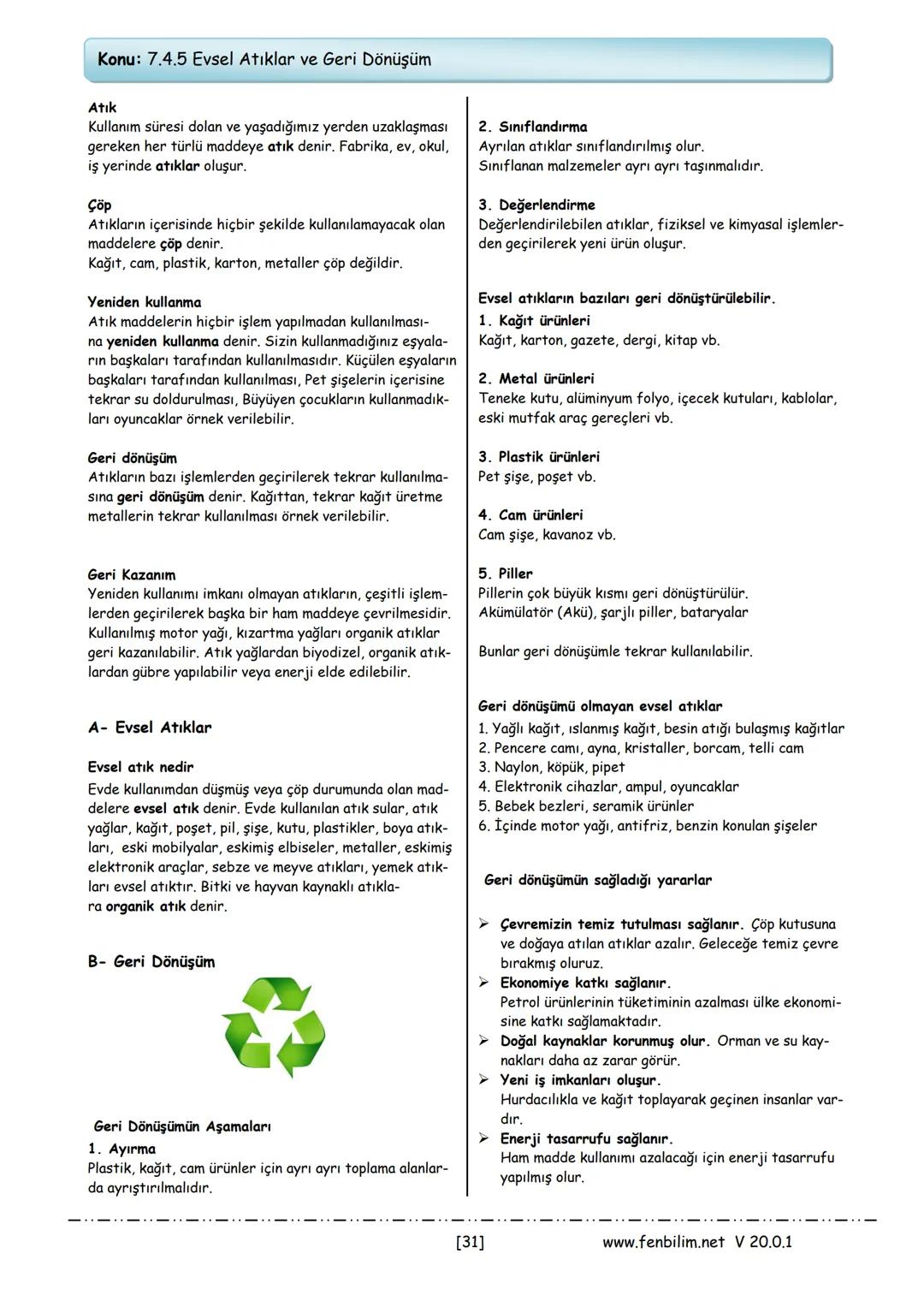 ## 7.Sınıf Fen Bilimleri Ders Notları
Barış ZEREN
Fen Bilimleri Öğretmeni
www.fenbilim.net V 20.0.1 1.Ünite: Güneş Sistemi ve Ötesi
Konu: