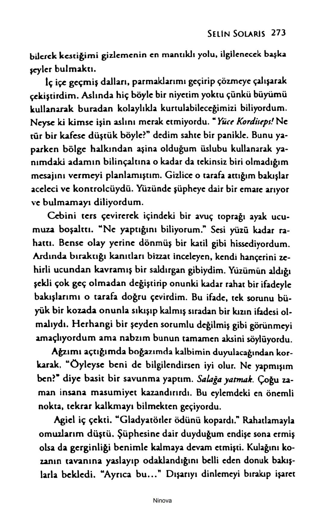 SELİN SOLARİS
# FANTOM
## ETKİSİ
DOĞA DÖNÜYOR
3. BASKI Piyanonun, ruhu dansa iteleyen notaları bir ipe sıralanmış gibi havaya
karıştı. Si