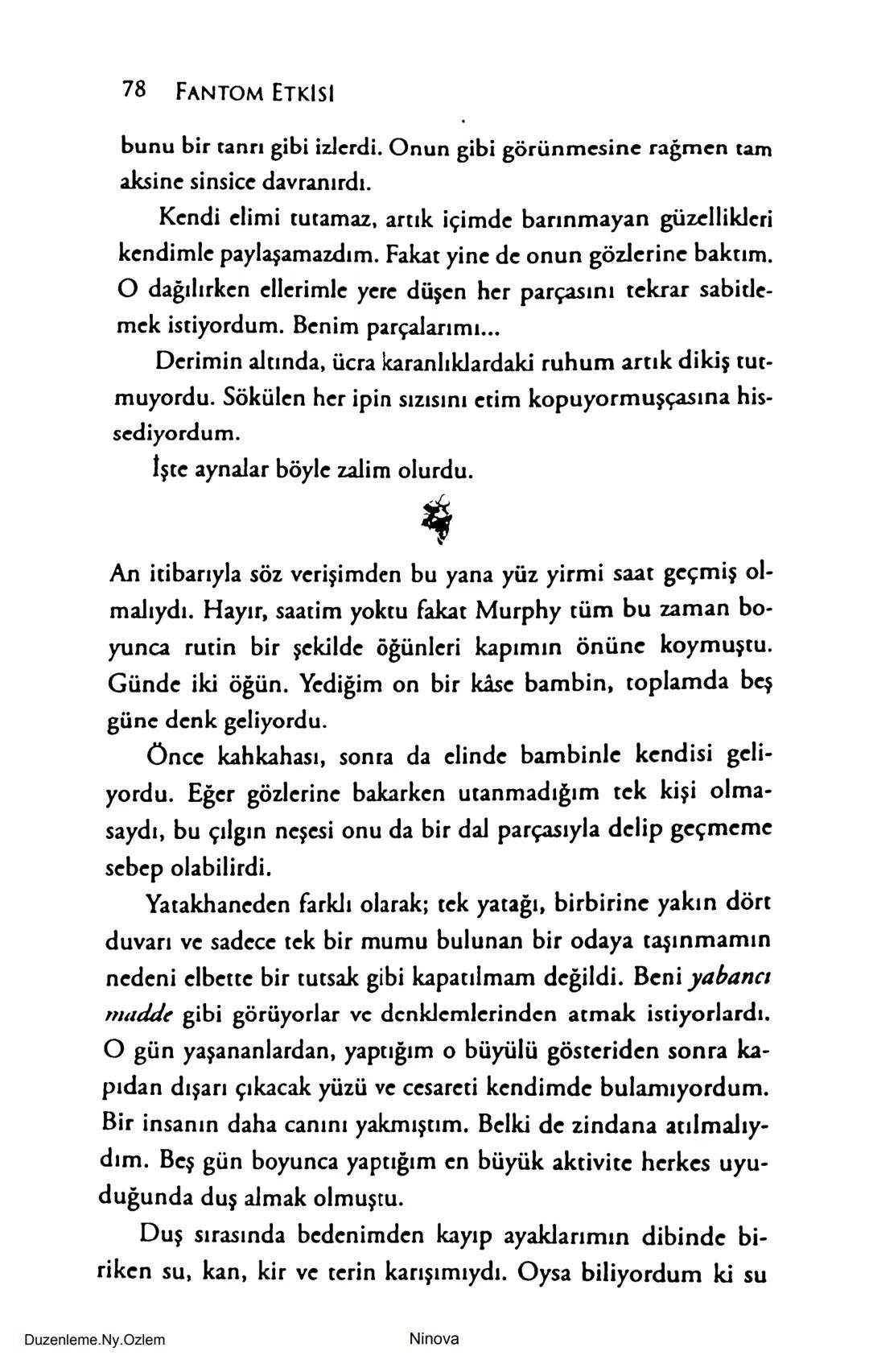 SELİN SOLARİS
# FANTOM
## ETKİSİ
DOĞA DÖNÜYOR
3. BASKI Piyanonun, ruhu dansa iteleyen notaları bir ipe sıralanmış gibi havaya
karıştı. Si