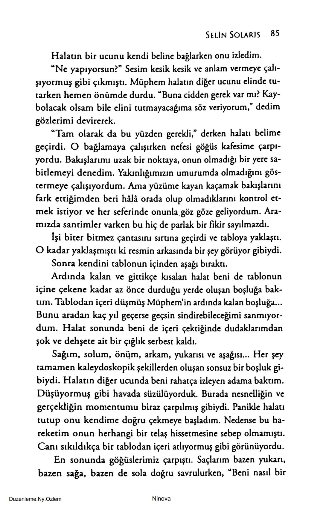 SELİN SOLARİS
# FANTOM
## ETKİSİ
DOĞA DÖNÜYOR
3. BASKI Piyanonun, ruhu dansa iteleyen notaları bir ipe sıralanmış gibi havaya
karıştı. Si